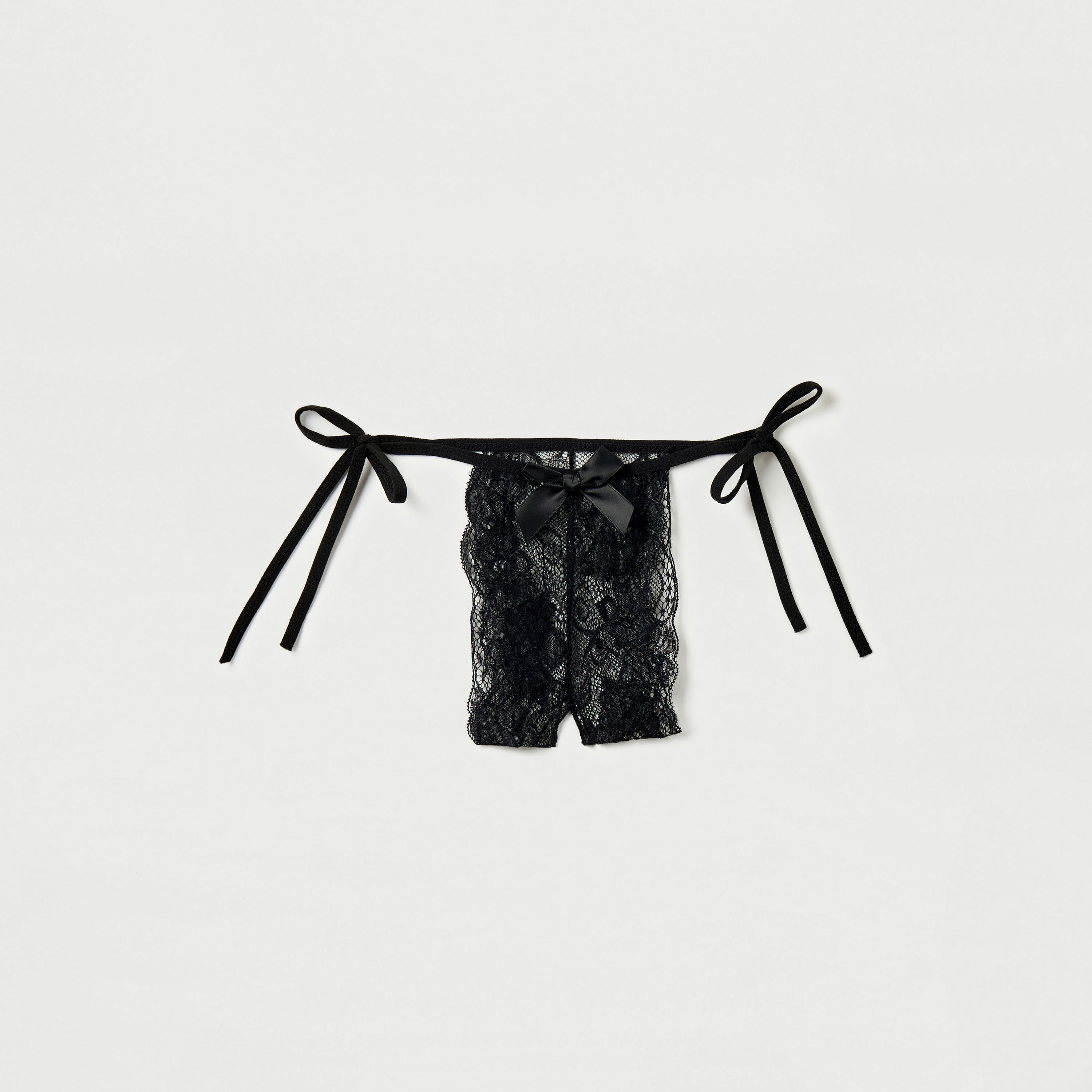 Lace Detail Halter Bra with Crotchless Thongs-women-clothing-lingerie-lingeriesets-image-3