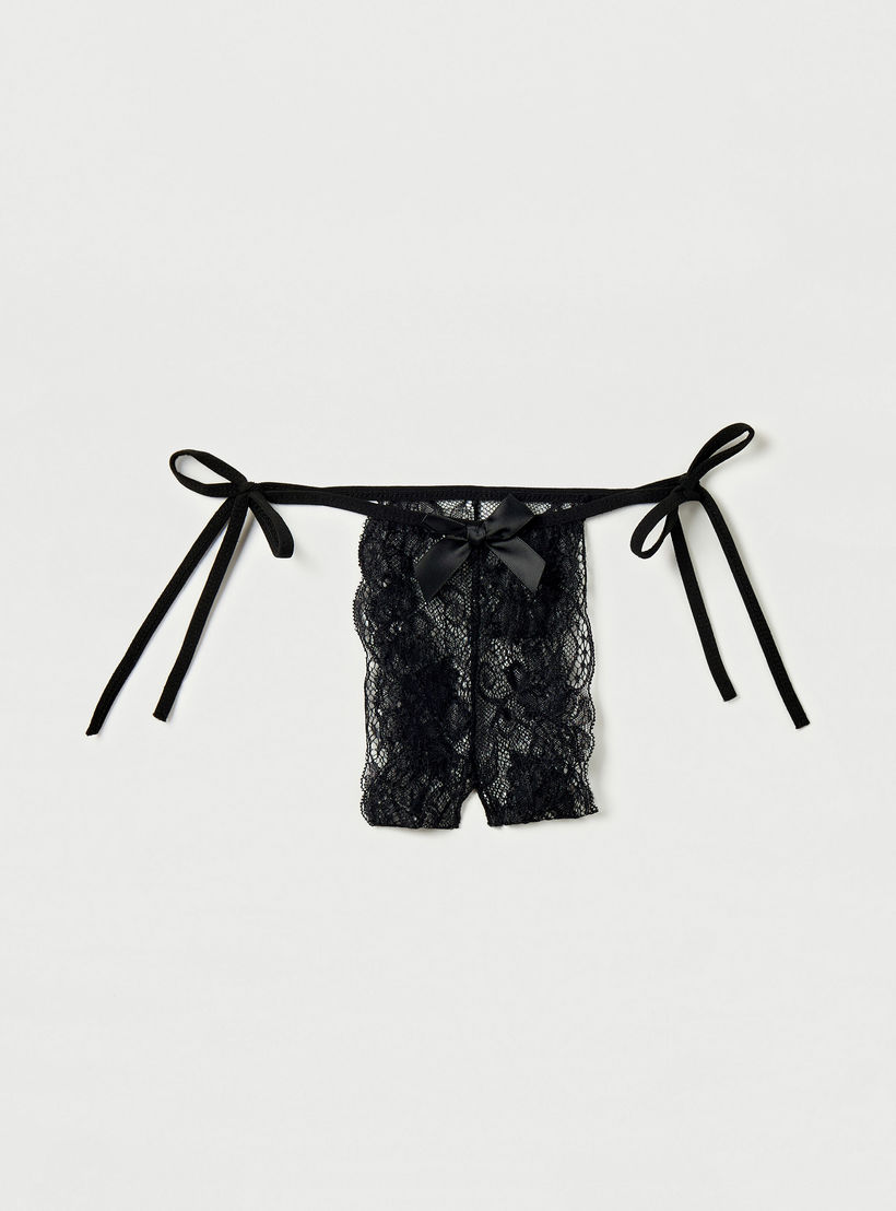 Lace Detail Halter Bra with Crotchless Thongs-women-clothing-lingerie-lingeriesets-image-3