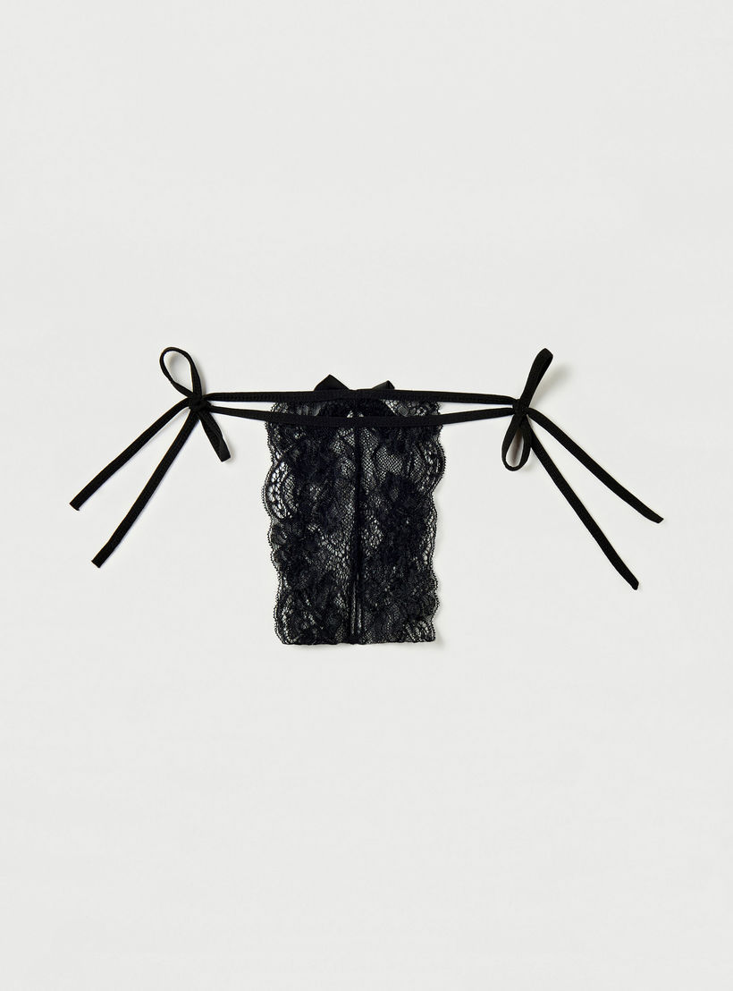 Lace Detail Halter Bra with Crotchless Thongs-women-clothing-lingerie-lingeriesets-image-4