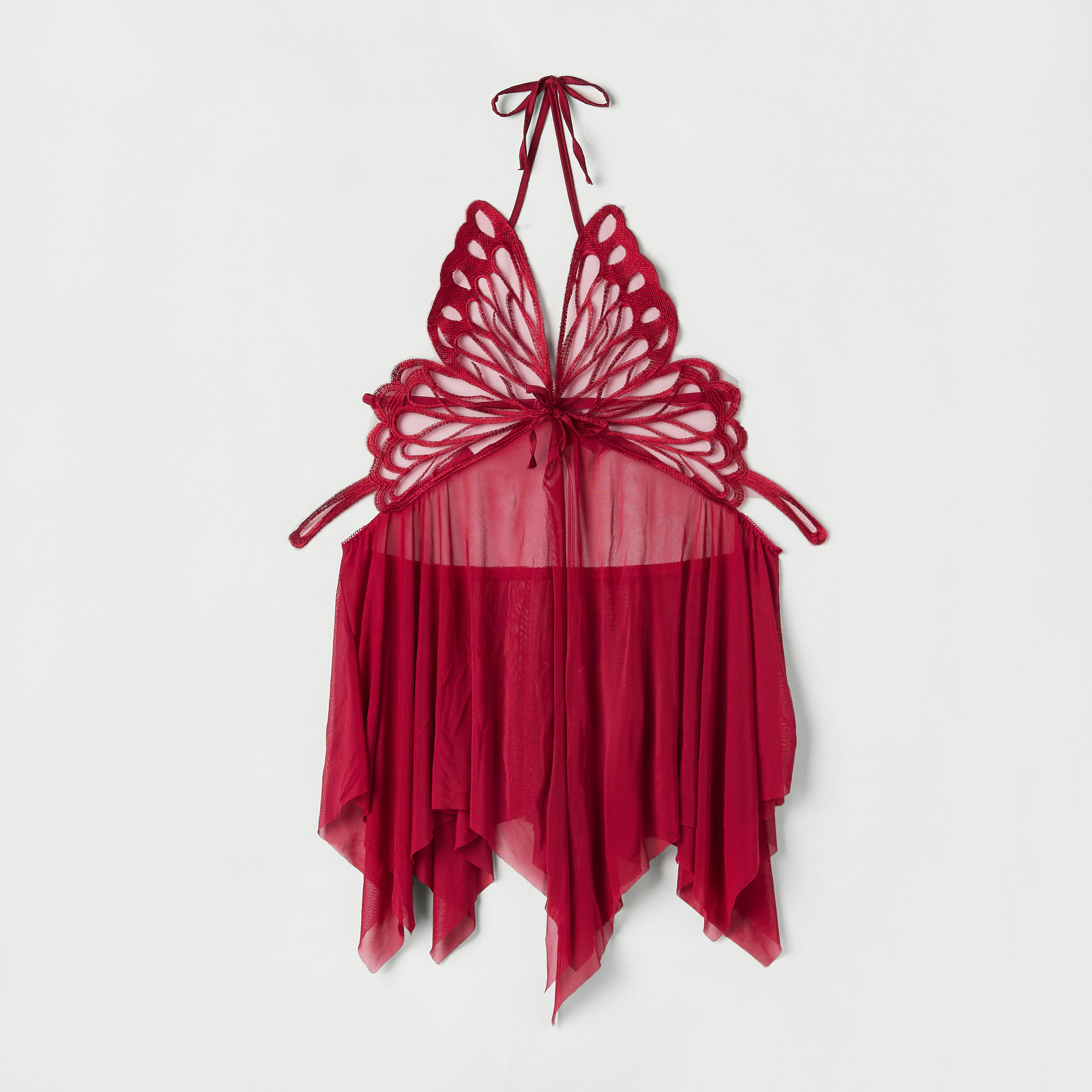 بيبي دول بياقة هالتر وتفاصيل فراشة مع ثونج-women-clothing-lingerie-babydollsandbodysuits-image-2