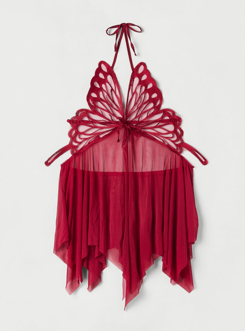 بيبي دول بياقة هالتر وتفاصيل فراشة مع ثونج-women-clothing-lingerie-babydollsandbodysuits-image-2
