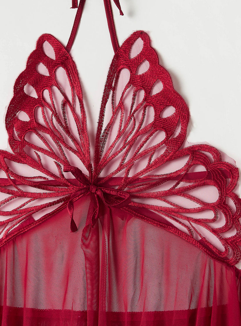 بيبي دول بياقة هالتر وتفاصيل فراشة مع ثونج-women-clothing-lingerie-babydollsandbodysuits-image-4