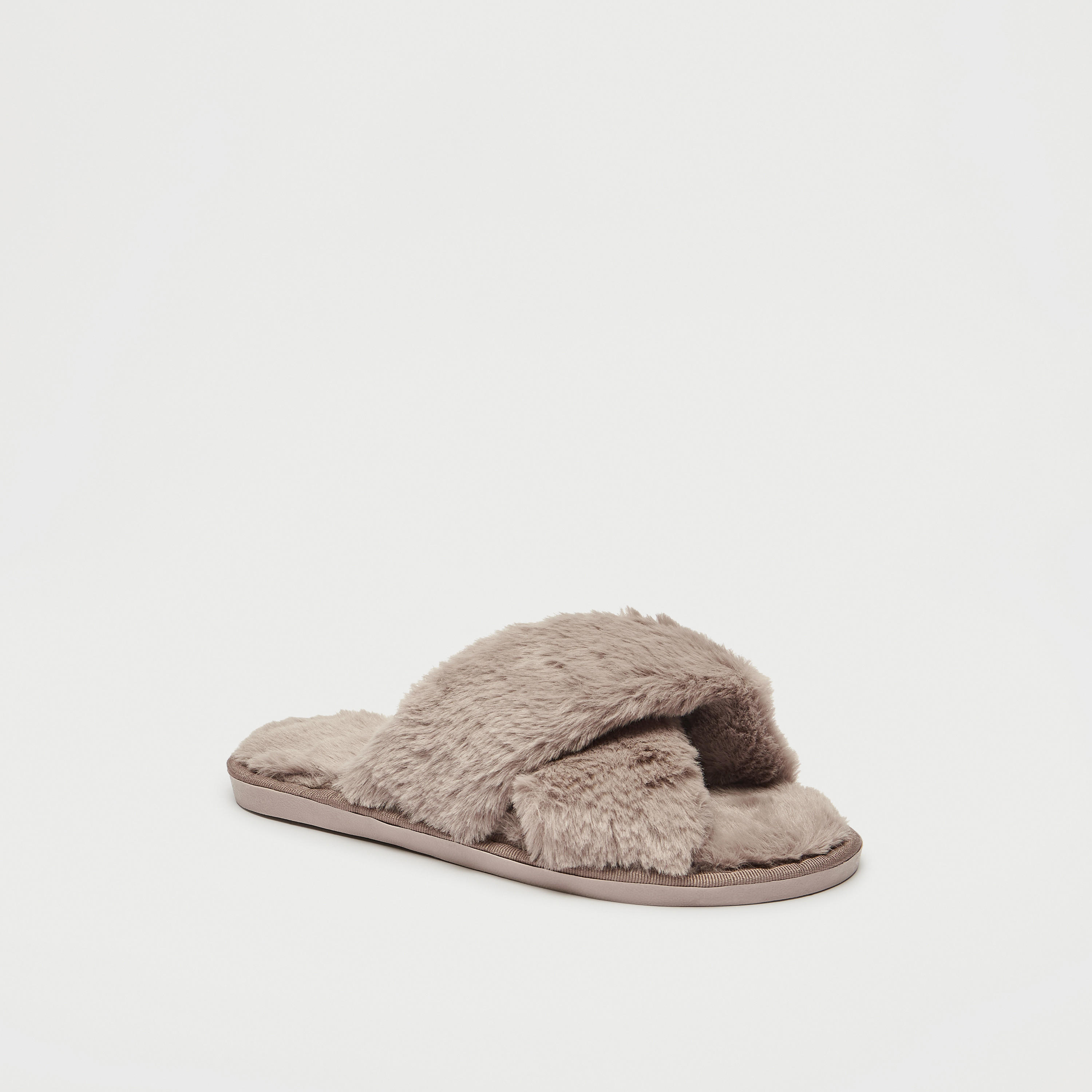 شبشب غرفة النوم سهل الارتداء مخملي بحزام متقاطع-women-clothing-nightwear-bedroomslippers-image-2