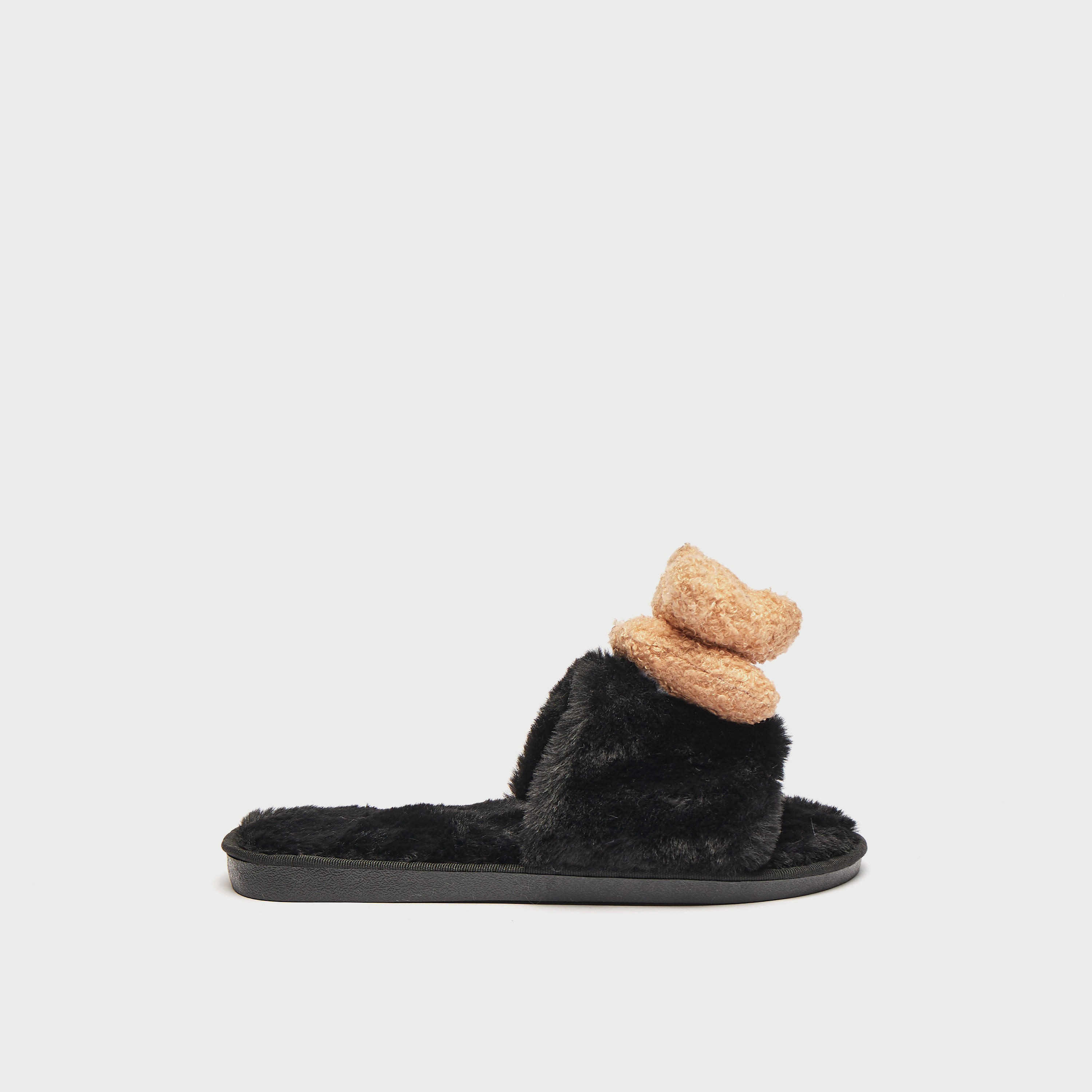 شبشب غرفة نوم سهل الارتداء بزينة دب-women-clothing-nightwear-bedroomslippers-image-3