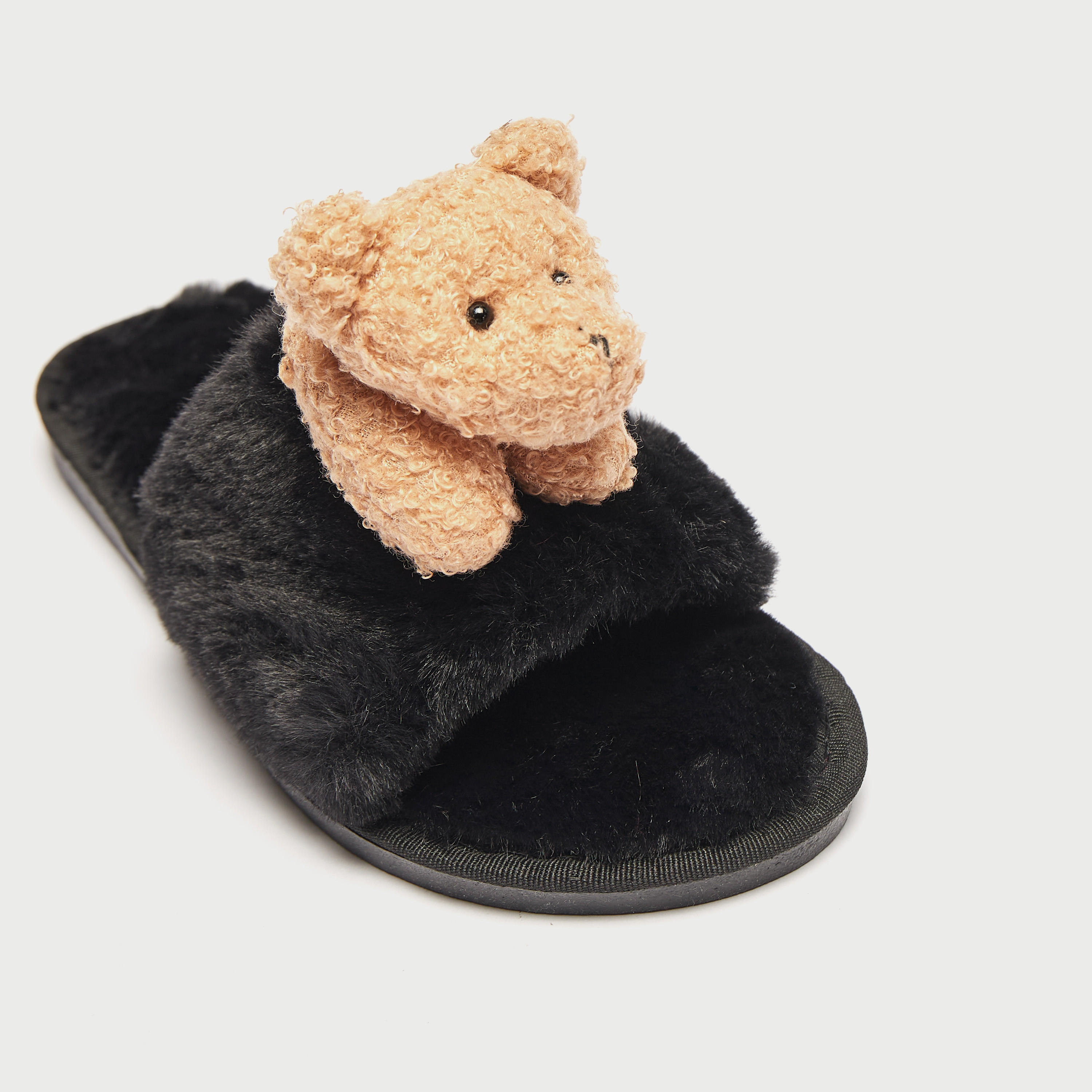 شبشب غرفة نوم سهل الارتداء بزينة دب-women-clothing-nightwear-bedroomslippers-image-5