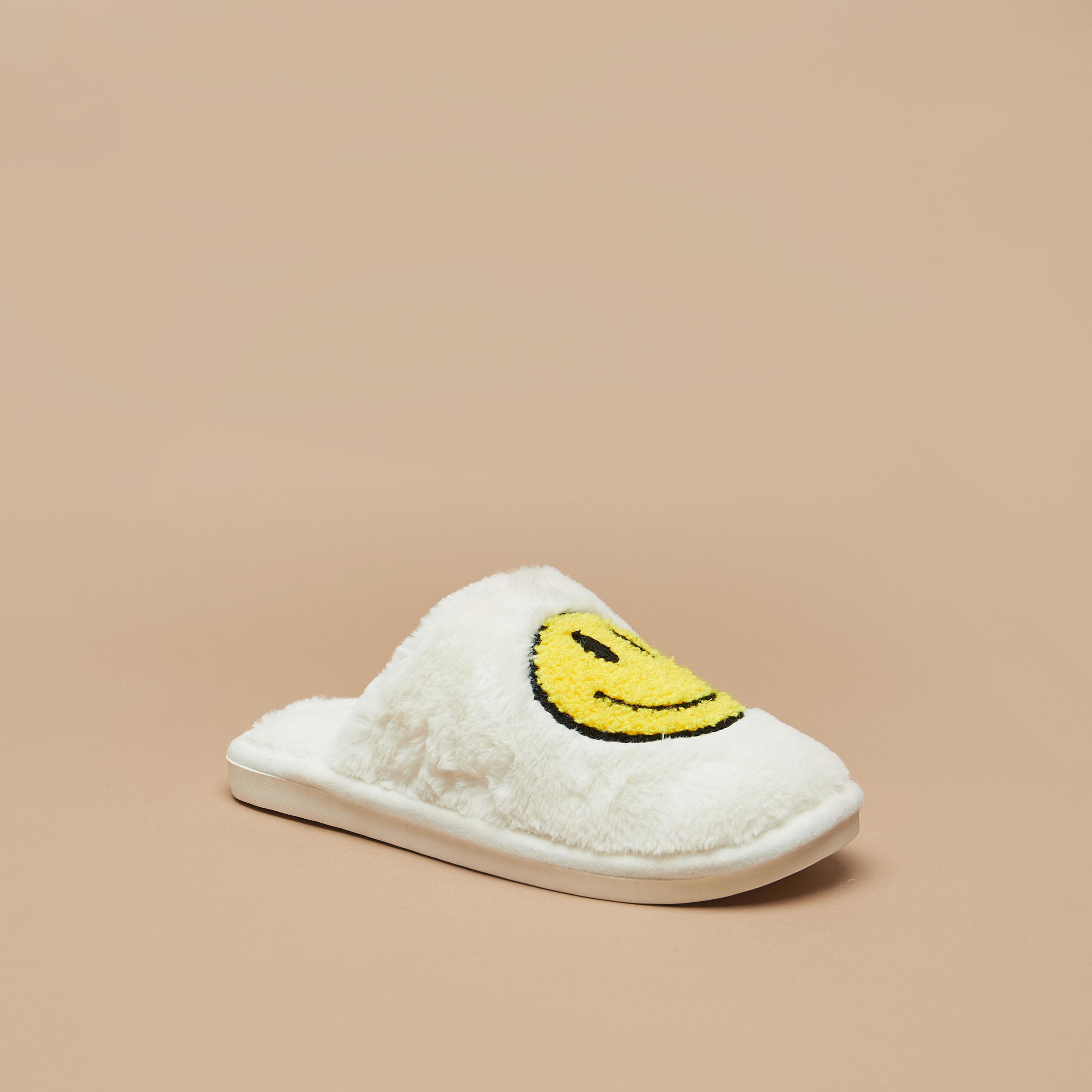 Smiley Textured Bedroom Slides-women-clothing-nightwear-bedroomslippers-image-2