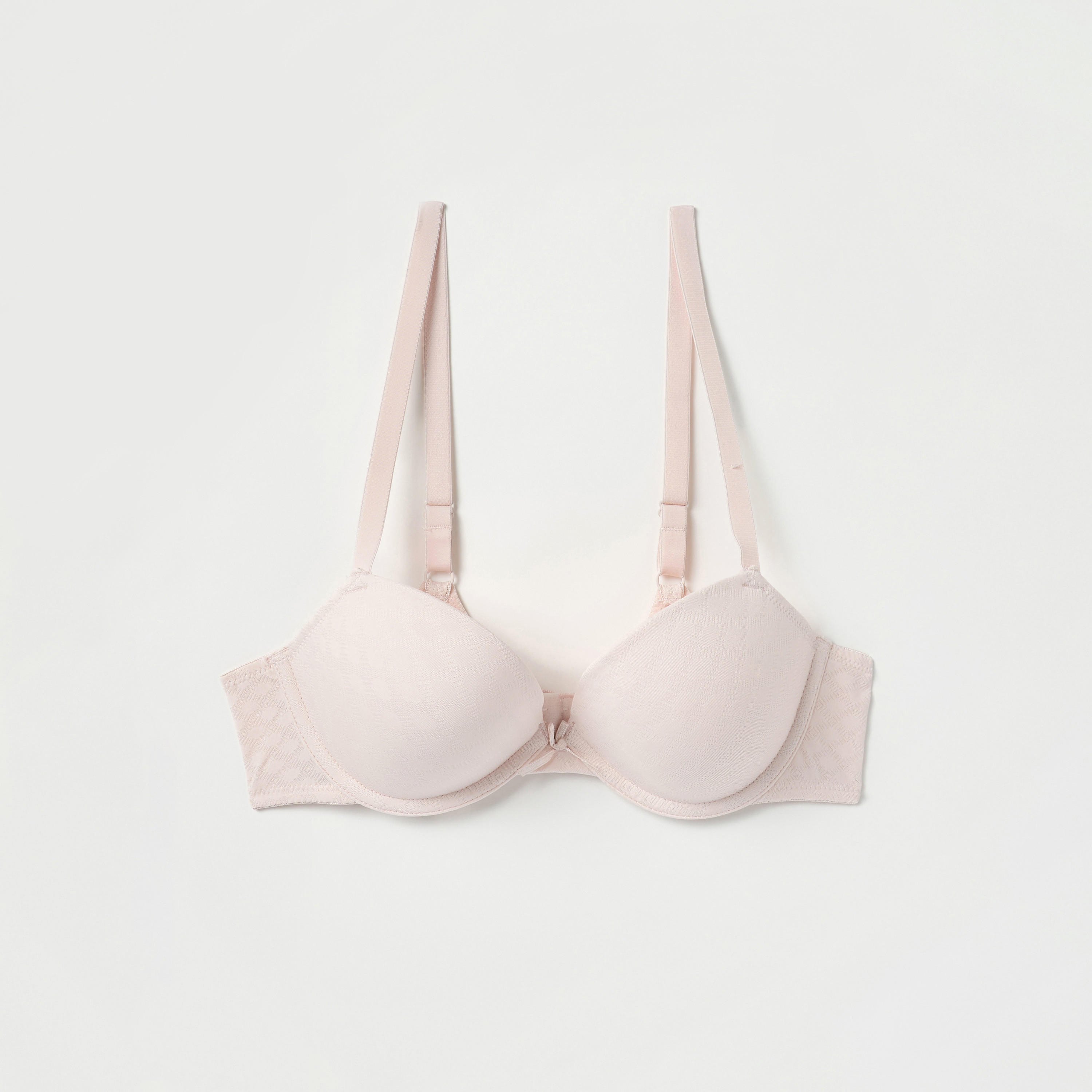 Textured Balconette Bra with Hook and Eye Closure-women-clothing-lingerie-bras-image-5