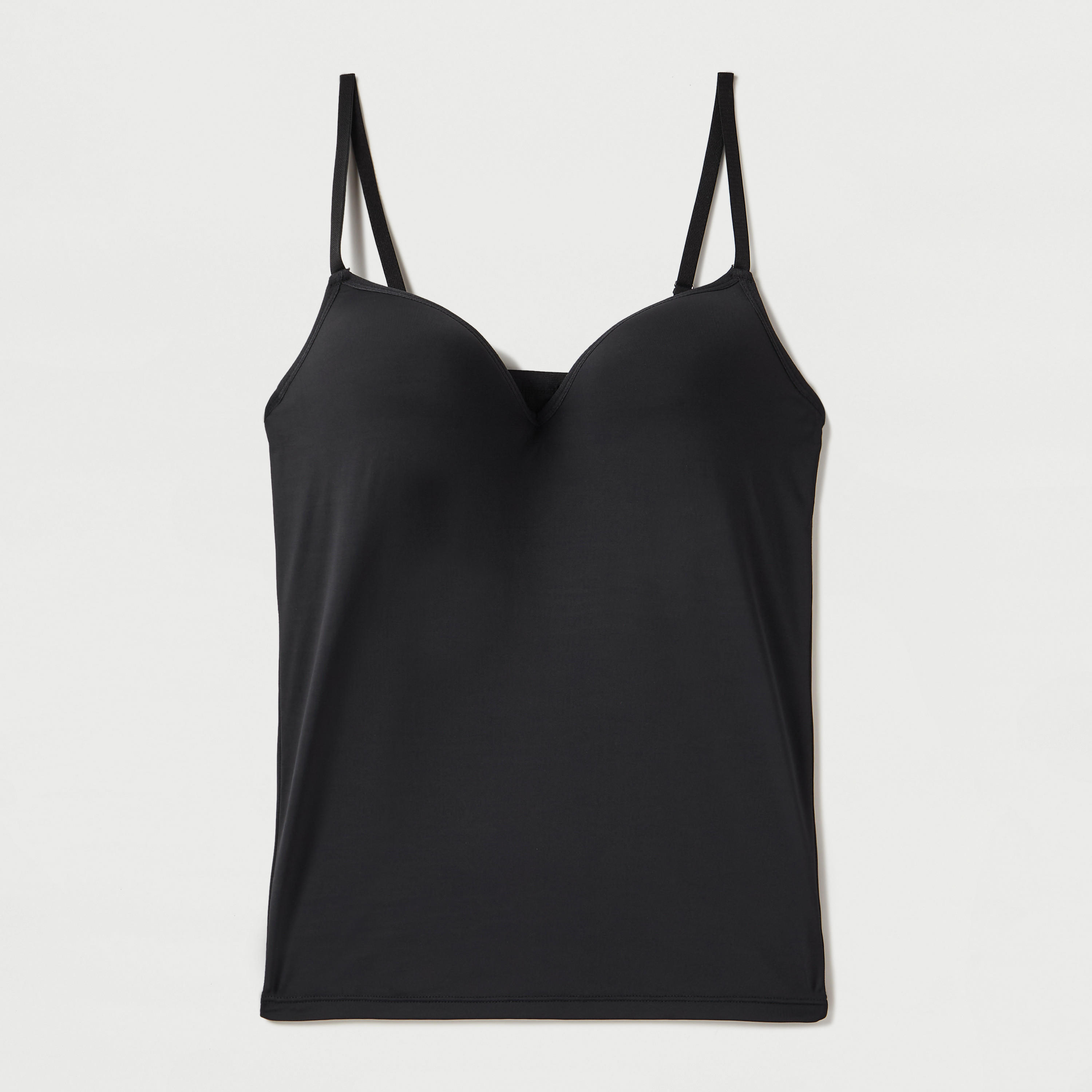 بلوزة كامي سادة مبطّنة بحمالات قابلة للتّعديل-women-clothing-lingerie-camisoles-image-2