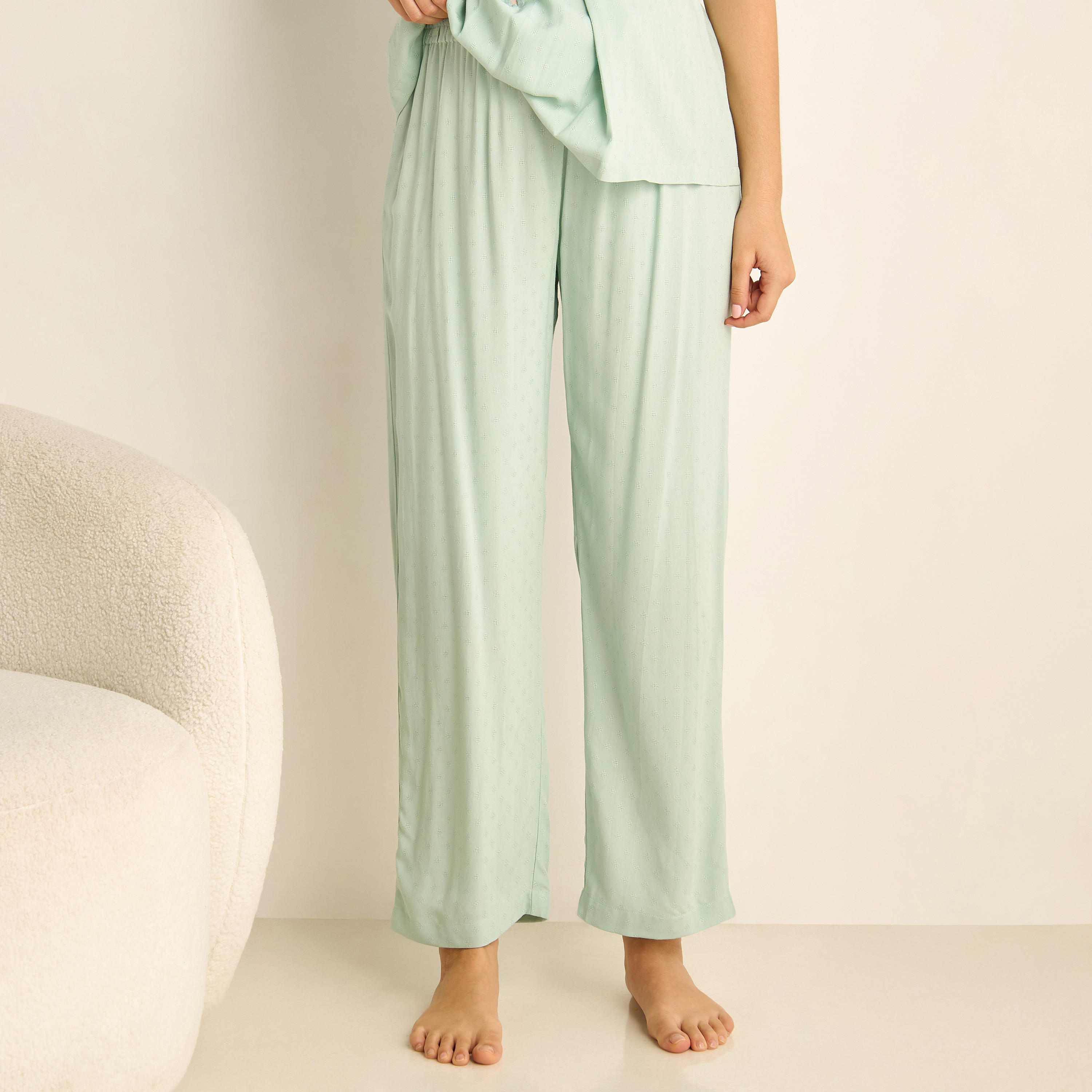 Lace Textured Maternity Top and Pyjama Set-women-clothing-maternity-nightwear-image-4