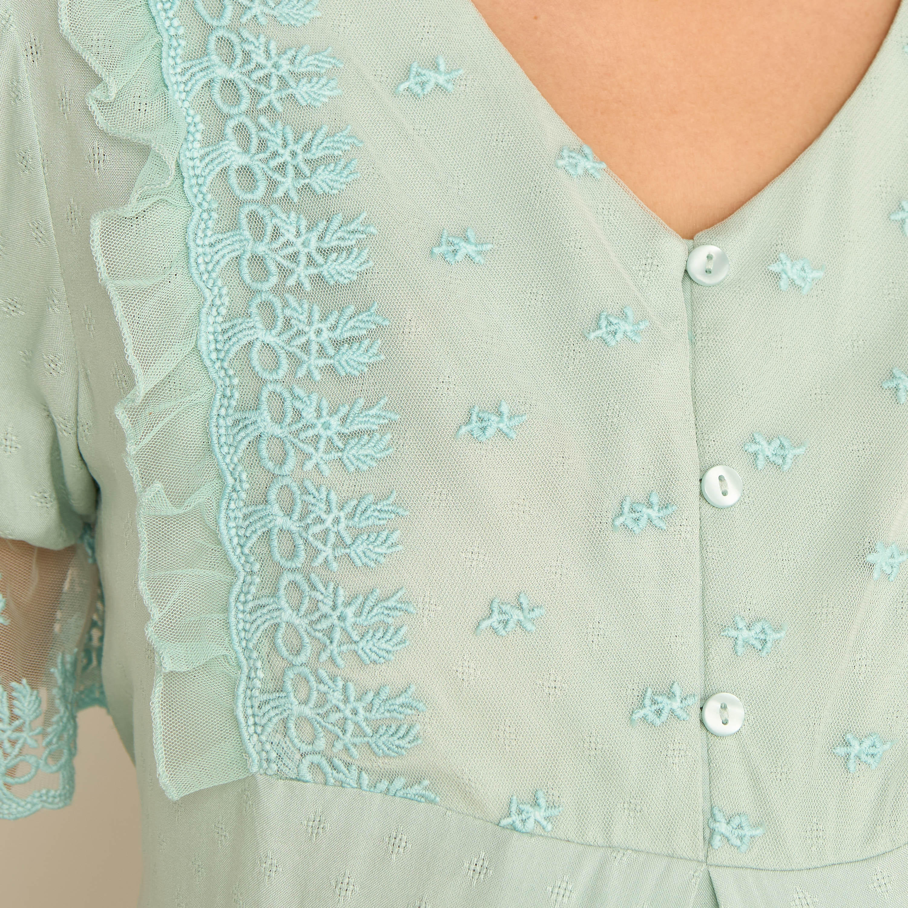طقم بلوزة وبنطلون بيجاما بتزيينات دانتيل للحوامل-women-clothing-maternity-nightwear-image-6