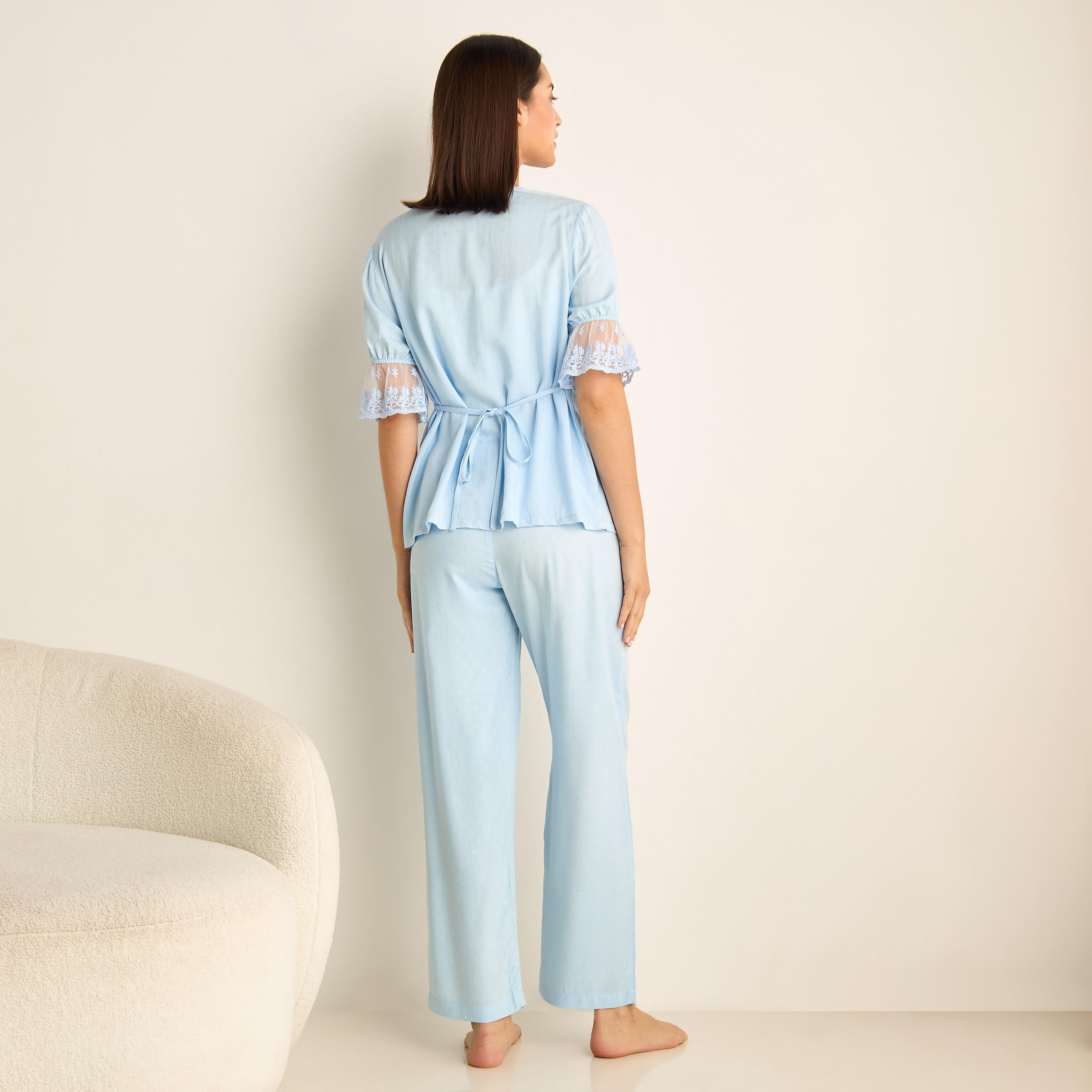 Lace Textured Maternity Top and Pyjama Set-women-clothing-maternity-nightwear-image-10