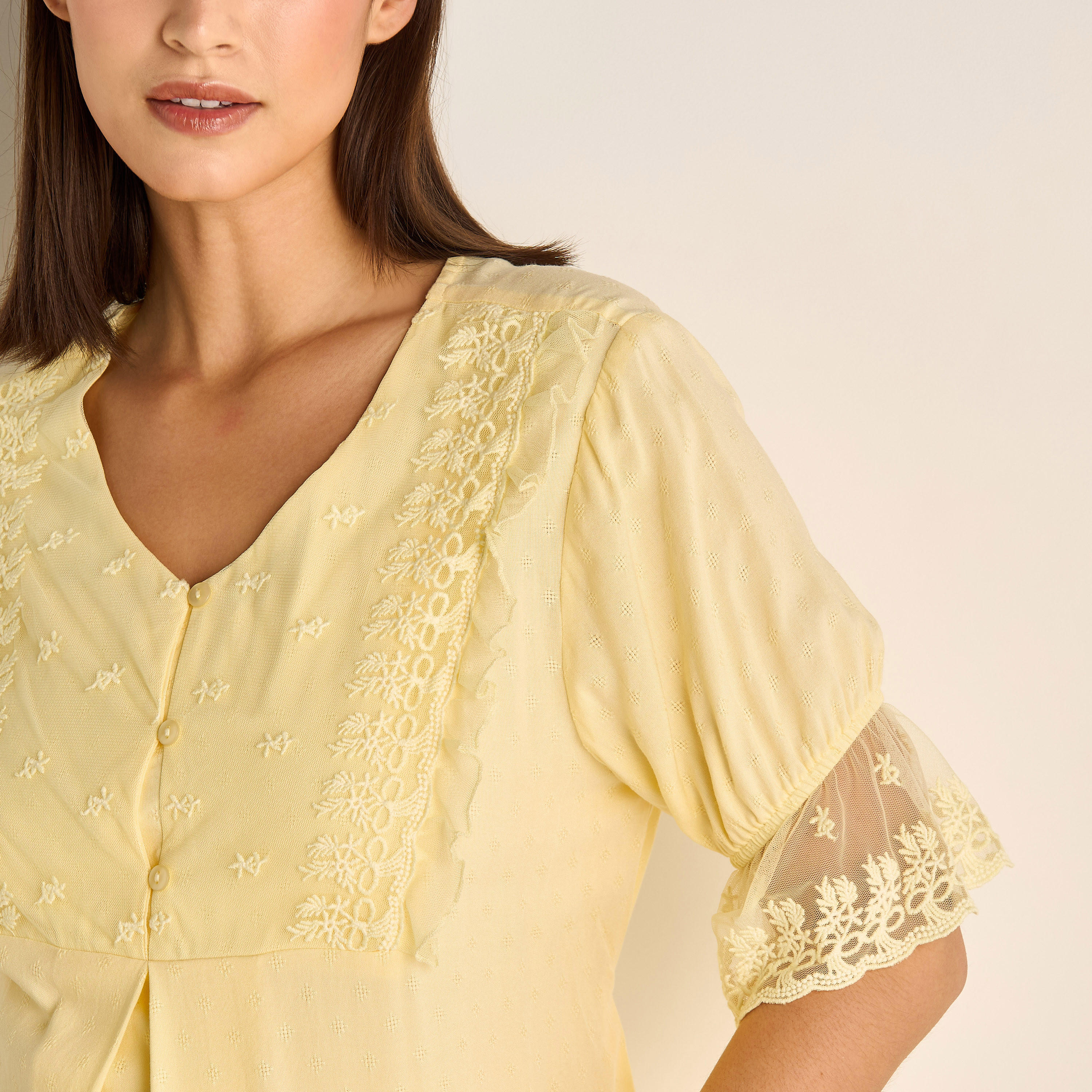 Lace Textured Maternity Top and Pyjama Set-women-clothing-maternity-nightwear-image-19