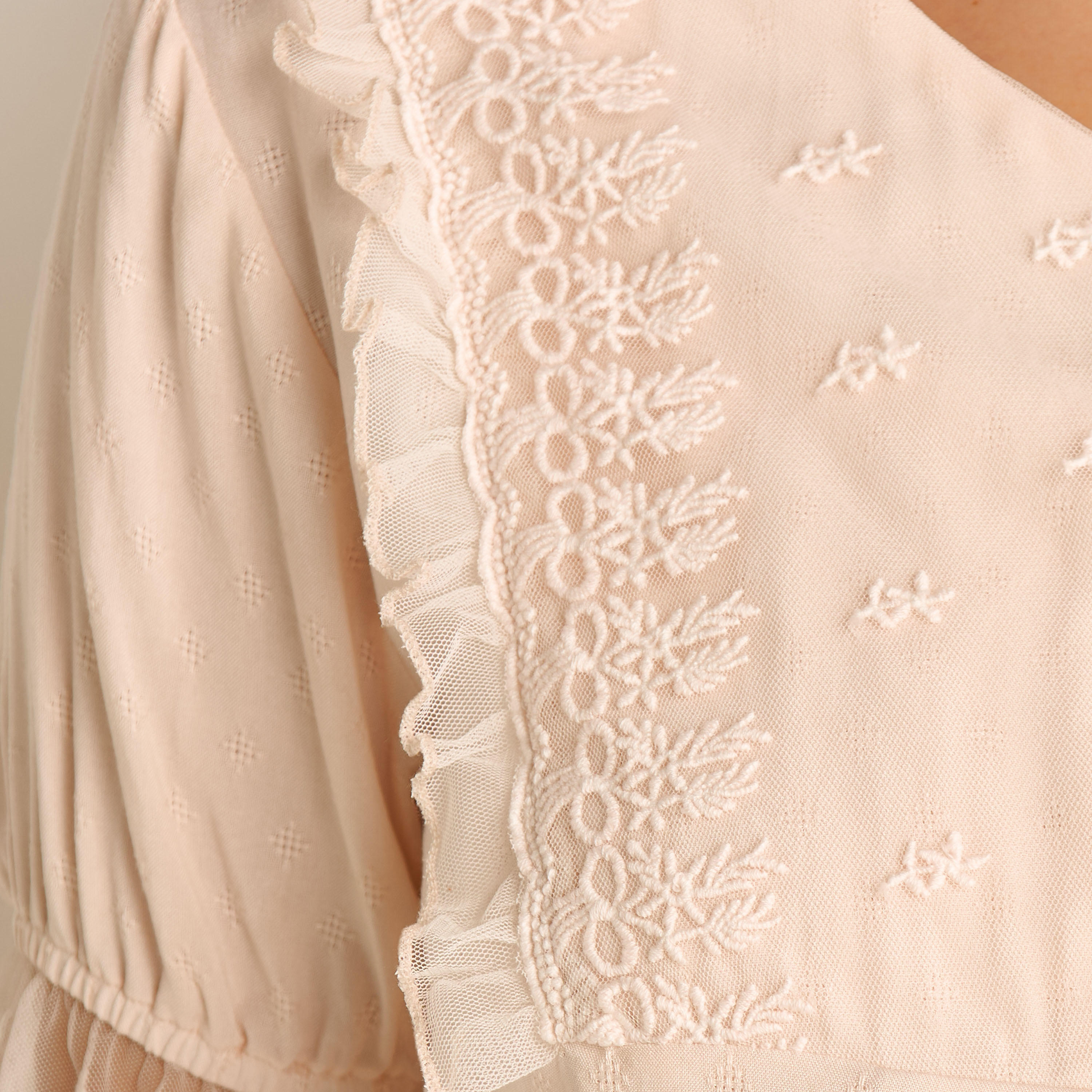 Lace Textured Maternity Top and Pyjama Set-women-clothing-maternity-nightwear-image-27