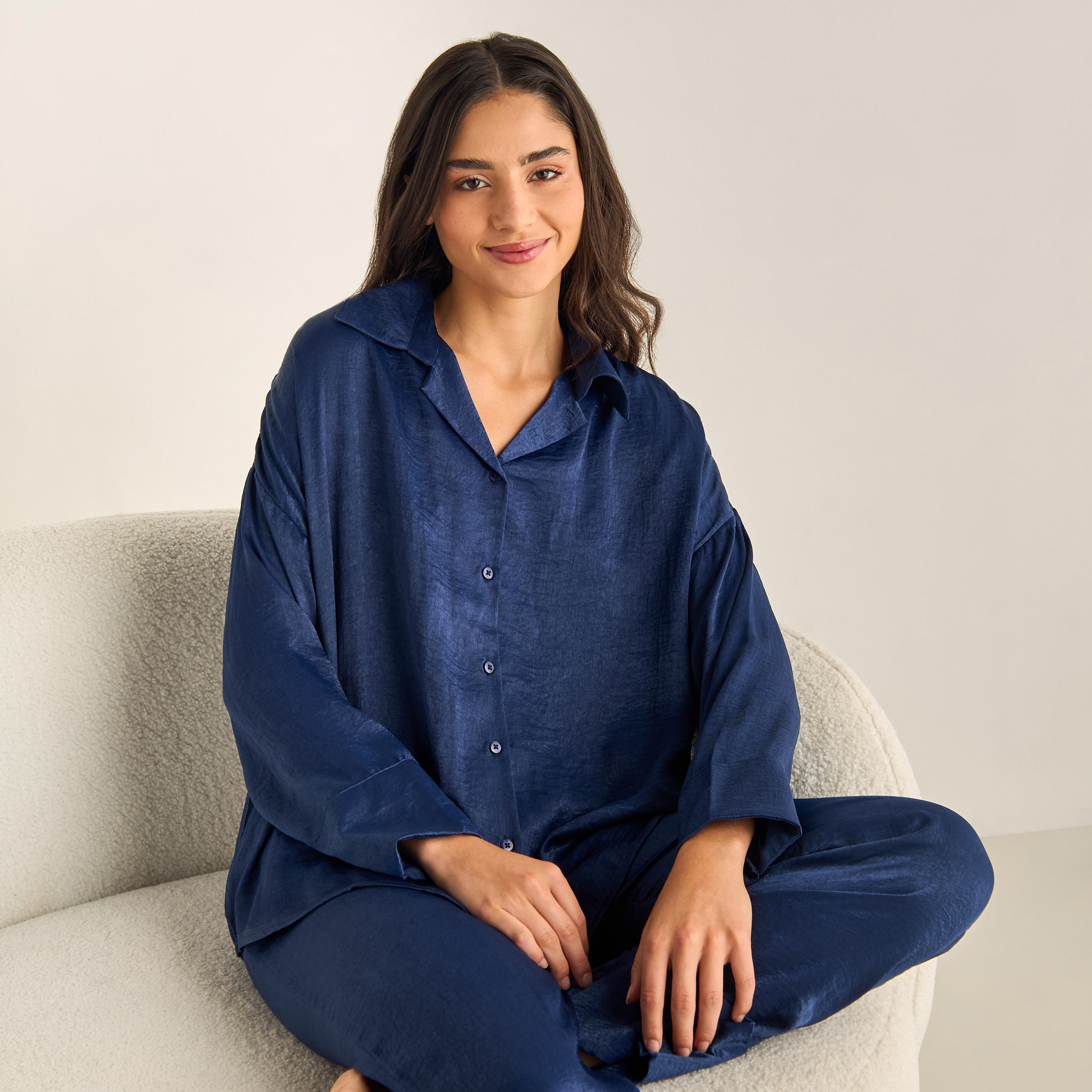 طقم بنطلون بيجاما وقميص فيسكوز فضفاض-women-clothing-nightwear-pyjamas-longsets-image-5