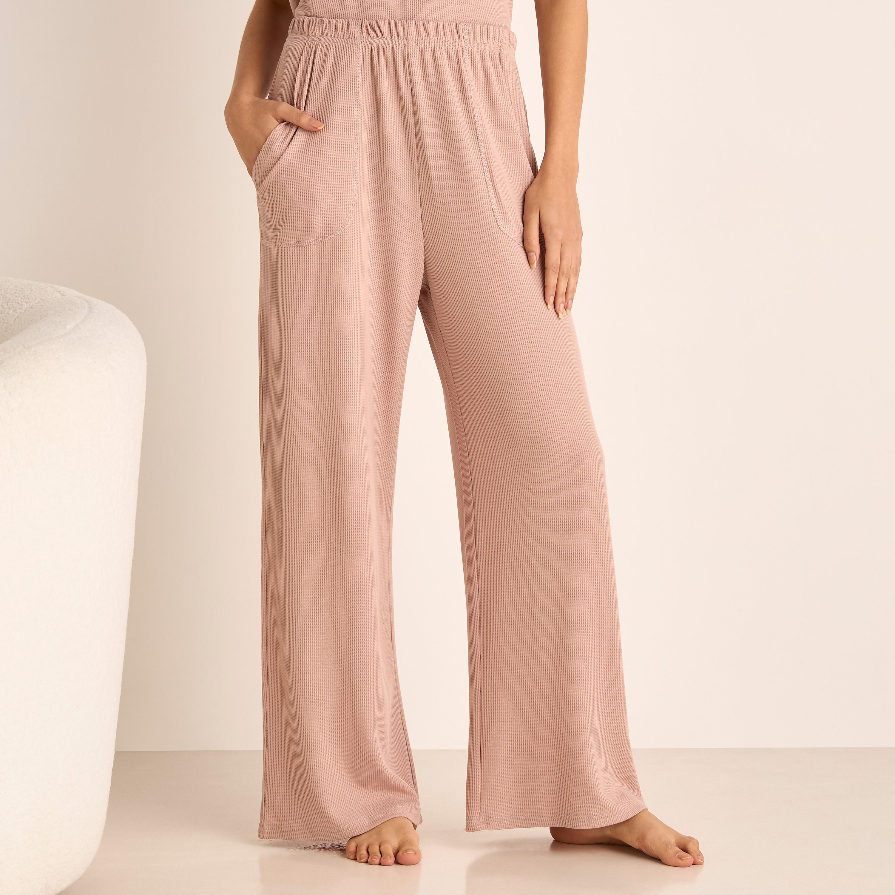 Ribbed Hooded T-shirt and Pyjama Set-women-clothing-nightwear-pyjamas-longsets-image-4