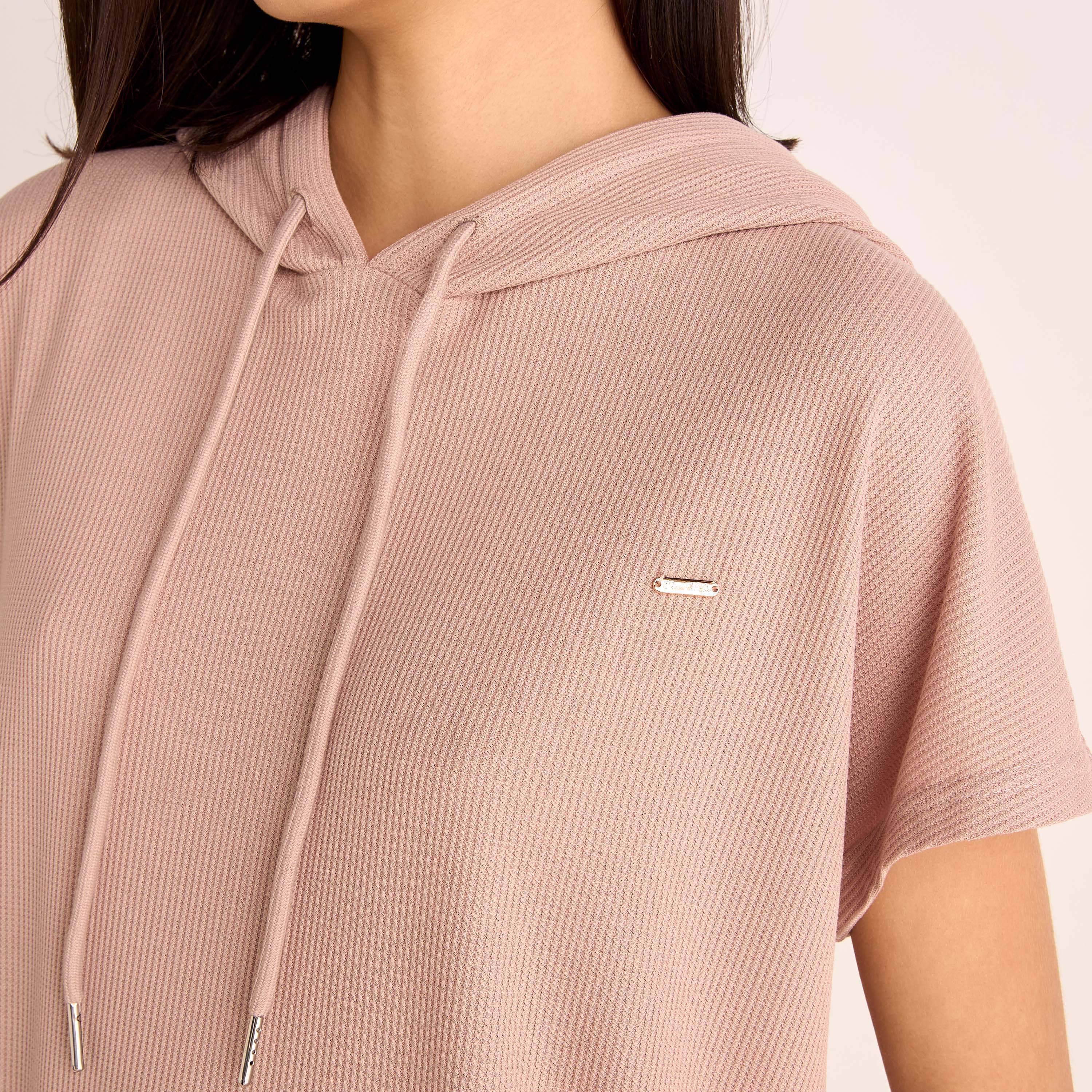 Ribbed Hooded T-shirt and Pyjama Set-women-clothing-nightwear-pyjamas-longsets-image-5