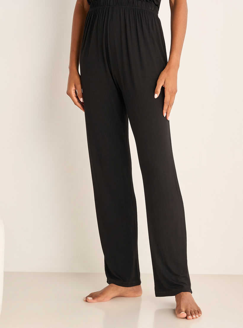 Lace Trim T-shirt and Elasticated Pyjama Set-women-clothing-nightwear-pyjamas-longsets-image-5