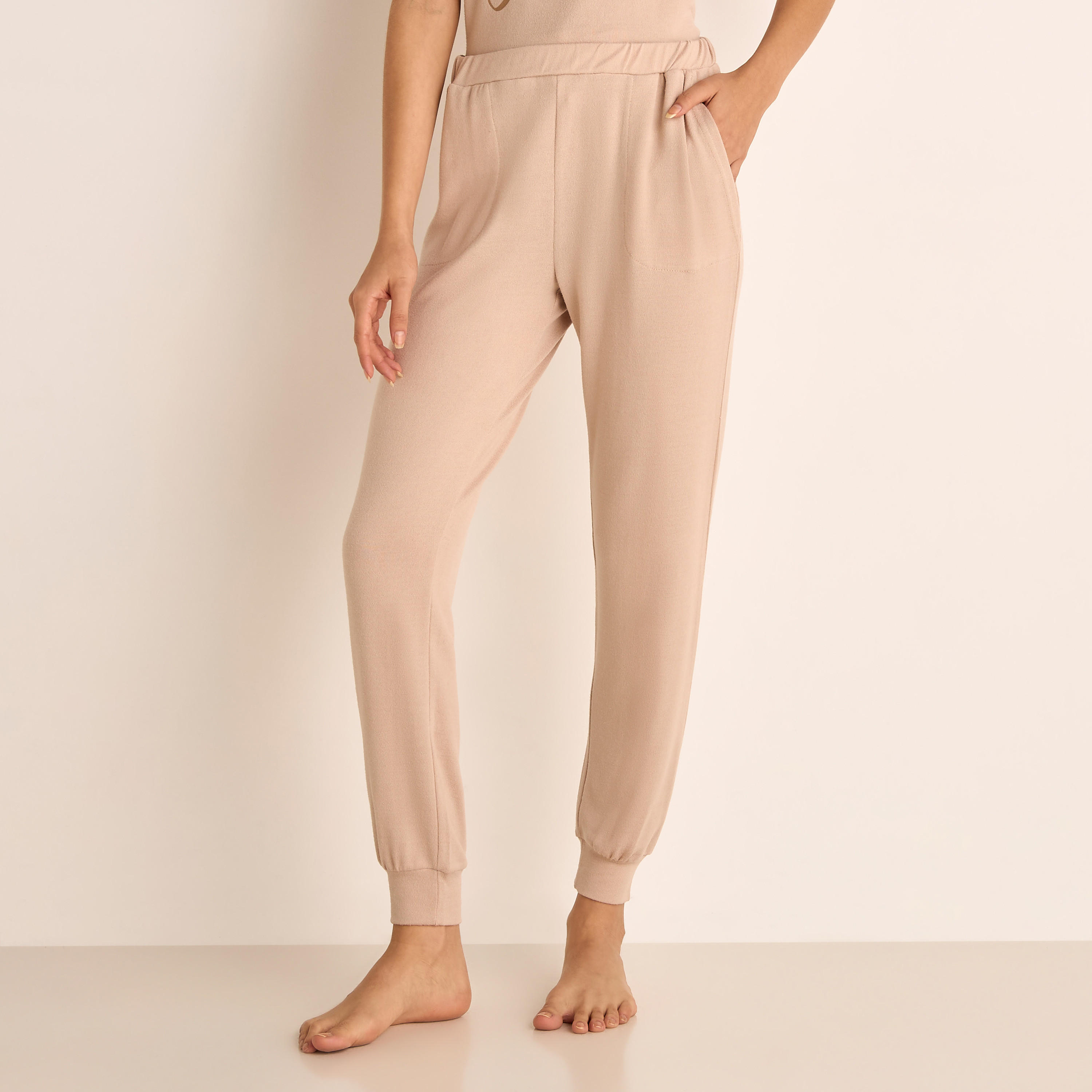 Slogan Print Hooded T-shirt and Elasticated Joggers Set-women-clothing-nightwear-pyjamas-longsets-image-4