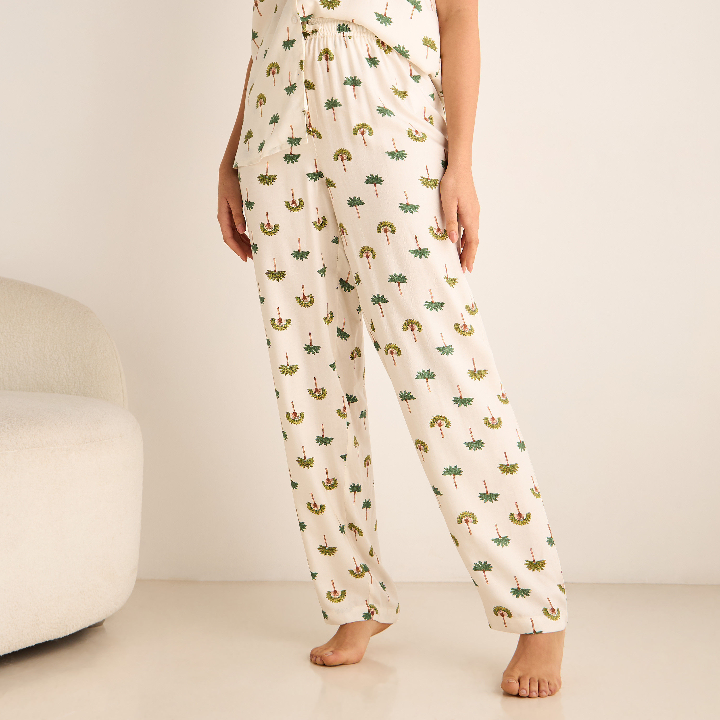 Floral Print Short Sleeves Viscose Shirt and Pyjama Set-women-clothing-nightwear-pyjamas-longsets-image-13