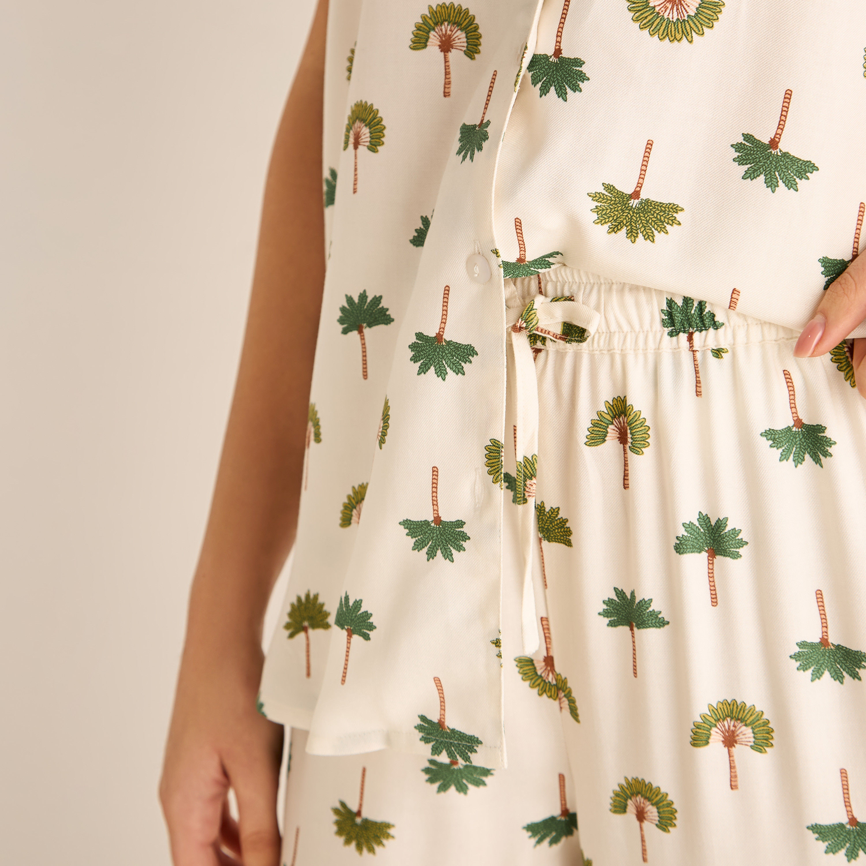 Floral Print Short Sleeves Viscose Shirt and Pyjama Set-women-clothing-nightwear-pyjamas-longsets-image-15