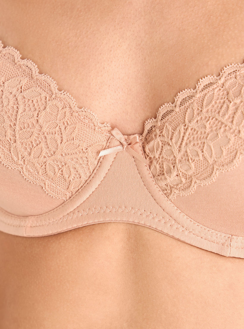 Lace Detail Demi Bra with Hook and Eye Closure-women-clothing-lingerie-bras-image-4