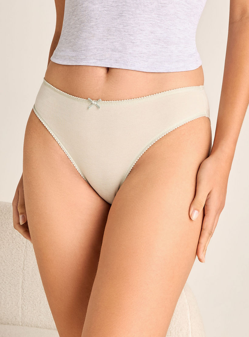 Set of 5 - Bow Detail Briefs with Elasticated Waistband-women-clothing-lingerie-panties-image-6