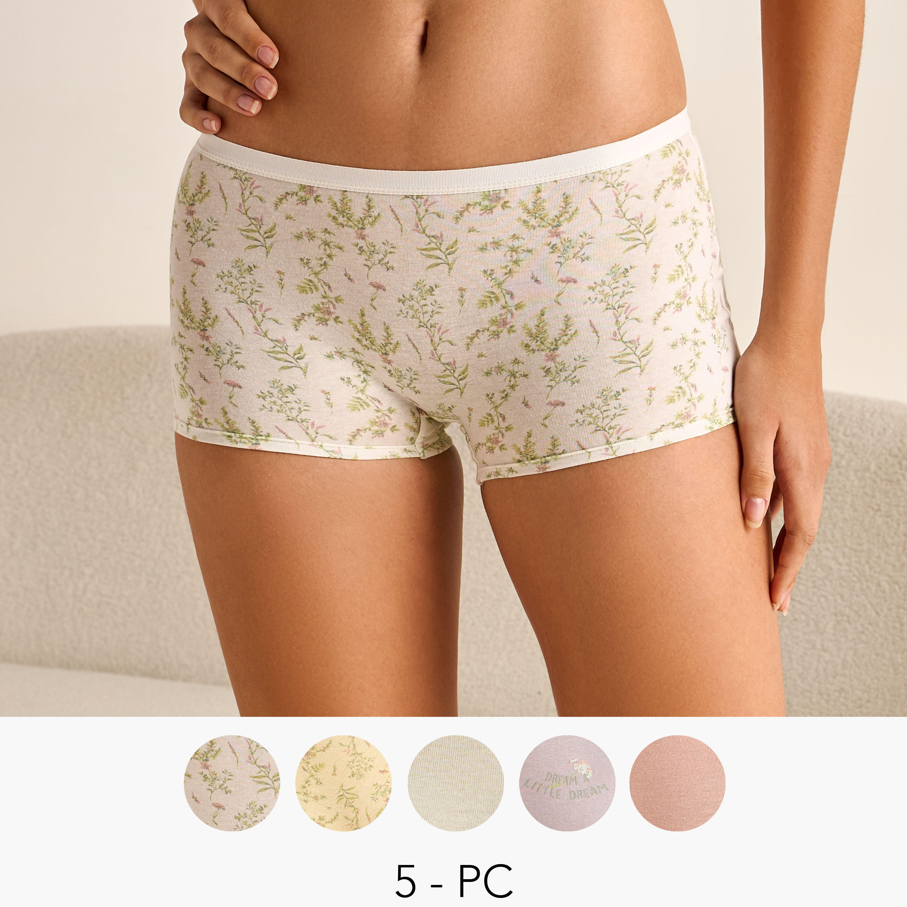Set of 5 - Assorted Boyleg Briefs-women-clothing-lingerie-panties-image-1