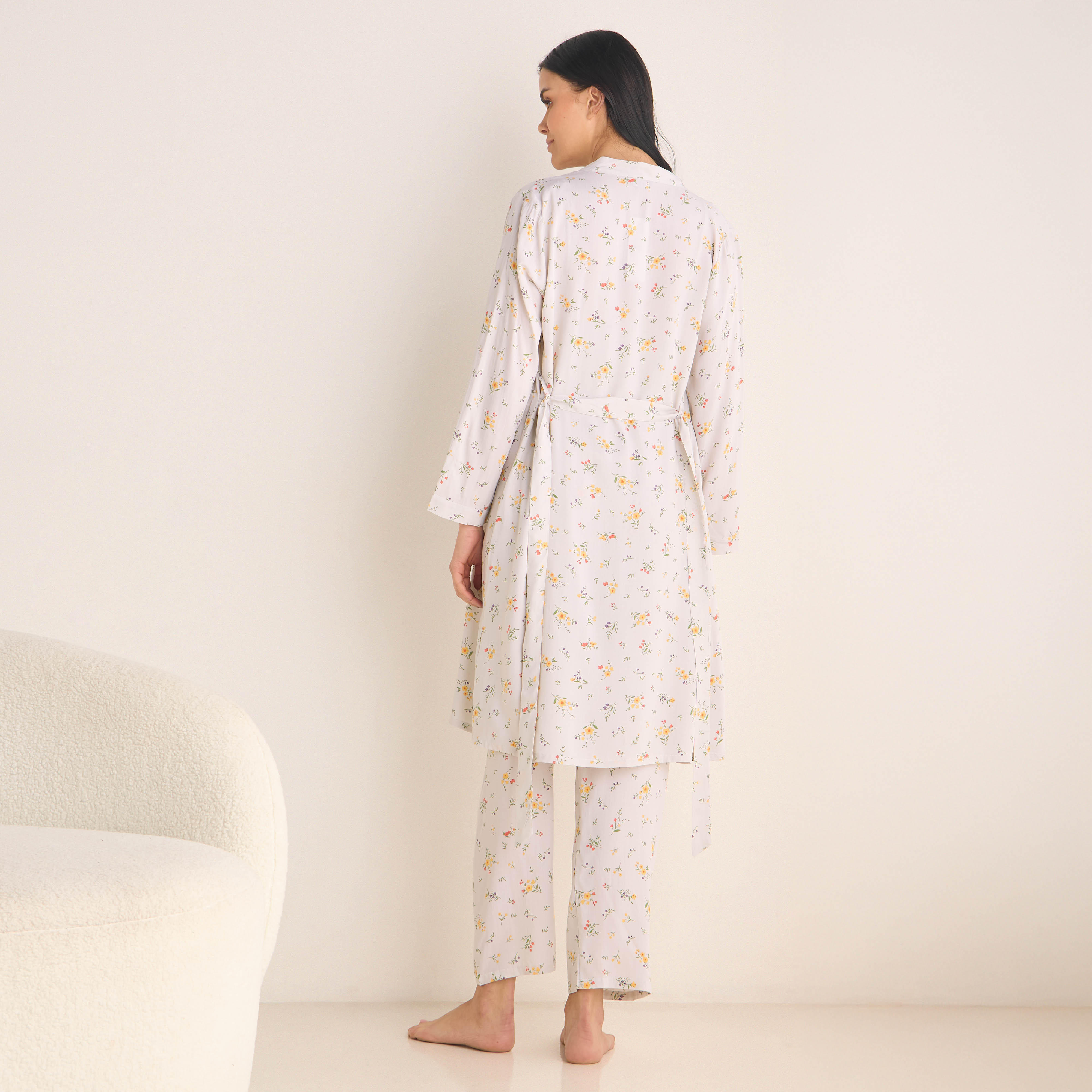 Floral Print Night Robe with Camisole and Pyjama Set-women-clothing-nightwear-pyjamas-longsets-image-2