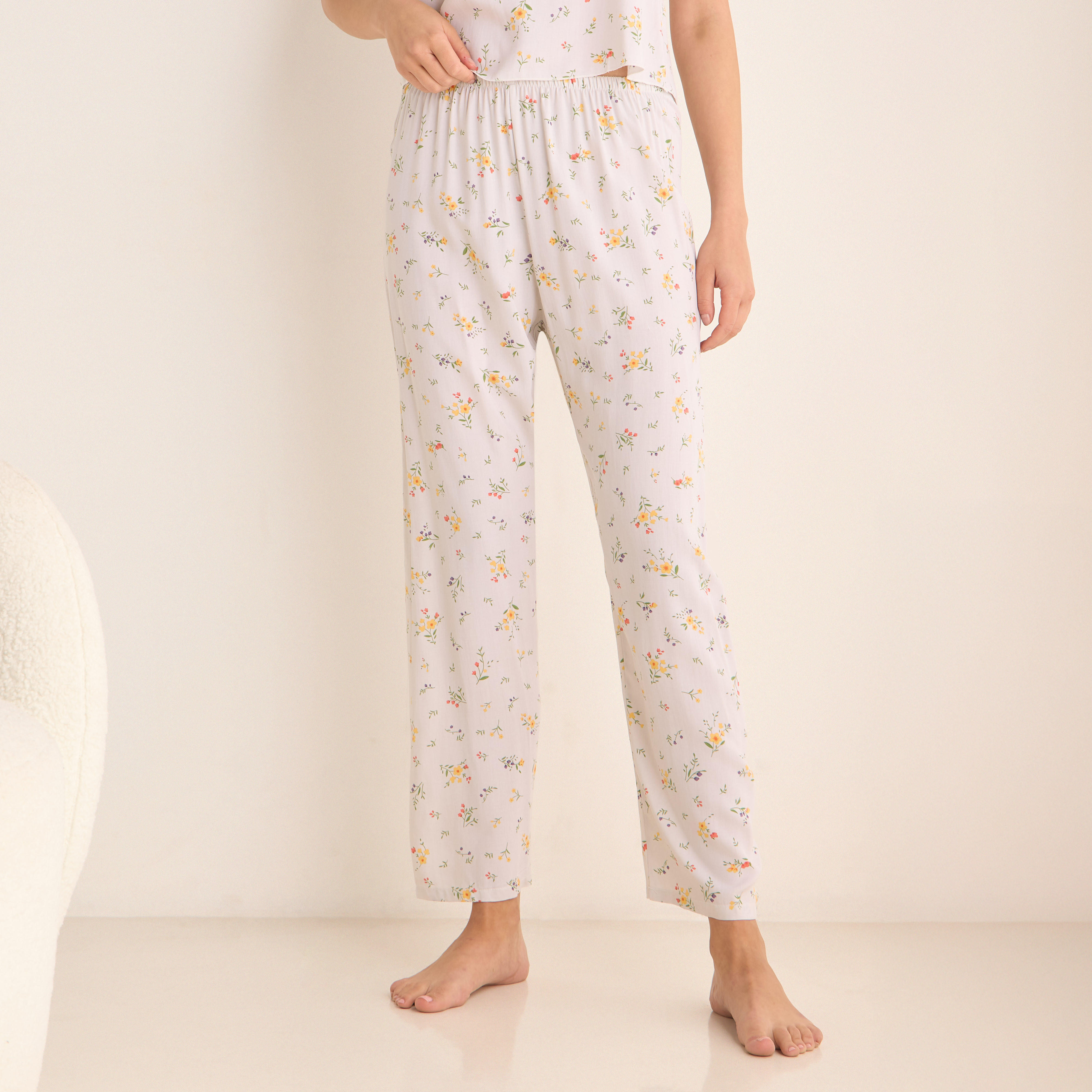 Floral Print Night Robe with Camisole and Pyjama Set-women-clothing-nightwear-pyjamas-longsets-image-4