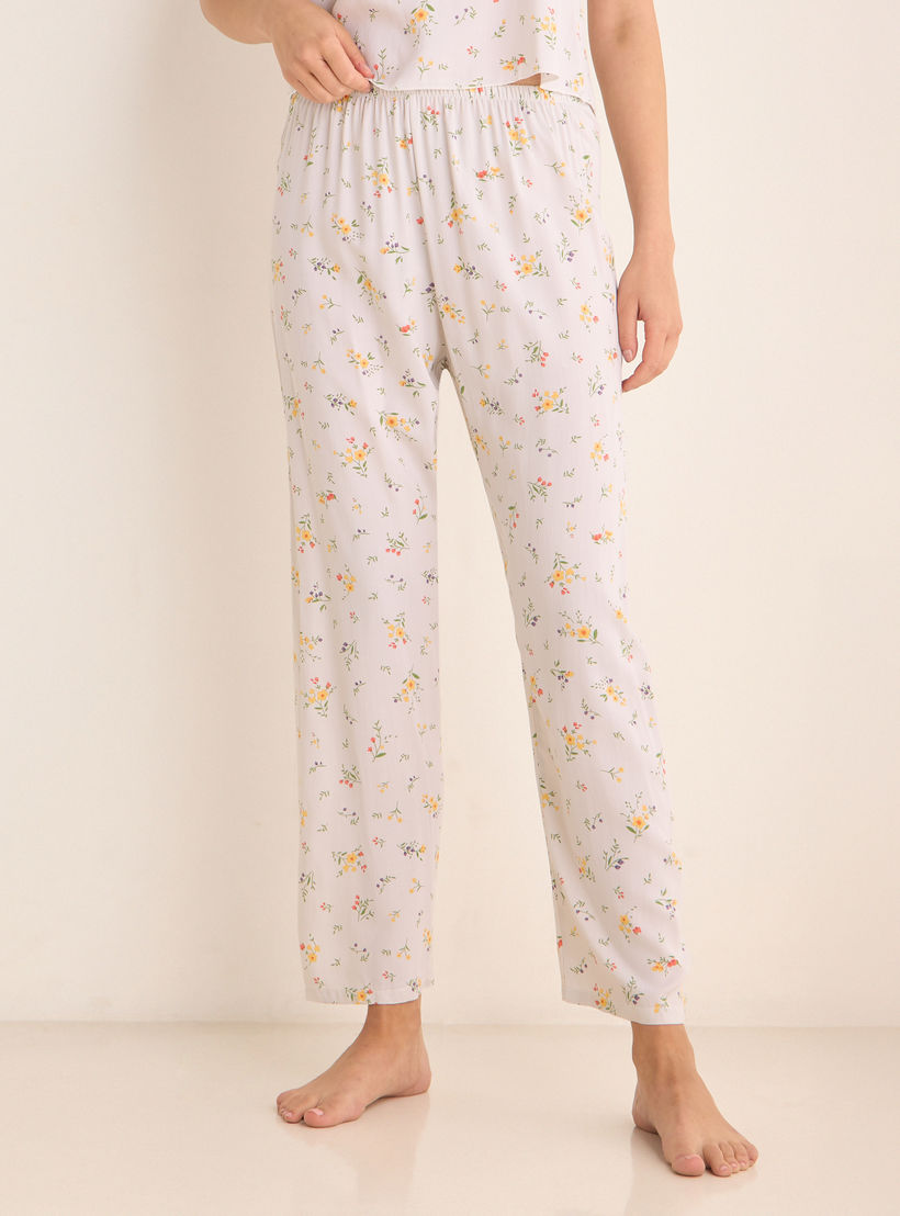 Floral Print Night Robe with Camisole and Pyjama Set-women-clothing-nightwear-pyjamas-longsets-image-4