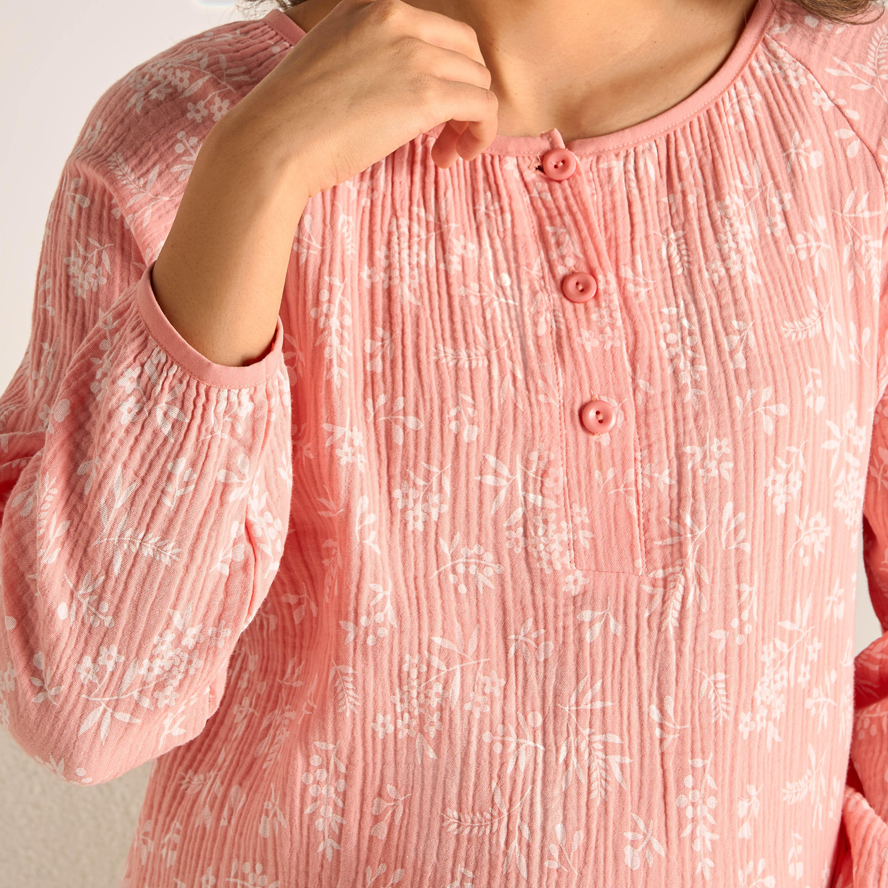 فستان نوم قطن للحوامل بأكمام طويلة وطبعات-women-clothing-nightwear-nighties-image-5