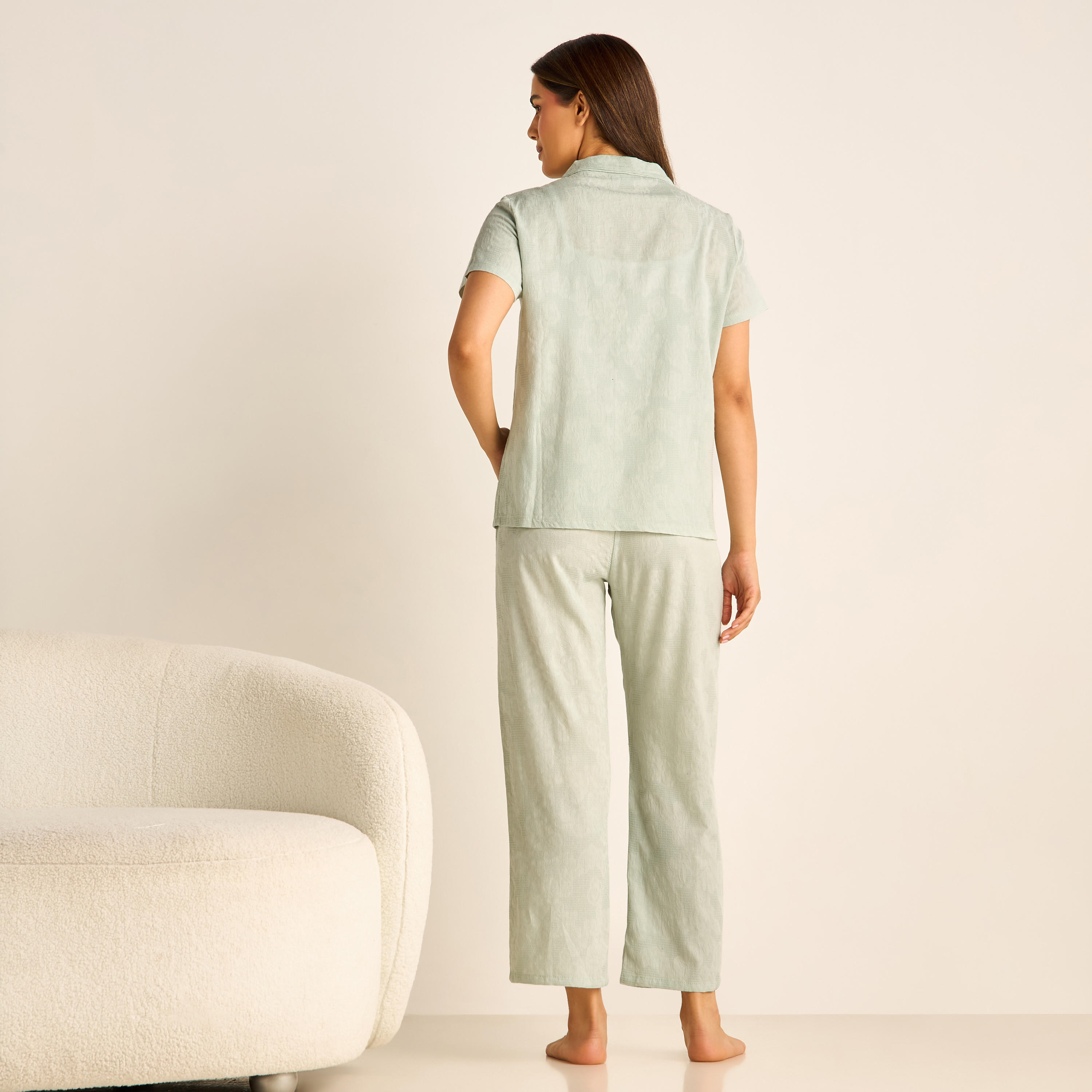 طقم بنطلون بيجاما وقميص قطن بارز الملمس للحوامل-women-clothing-maternity-nightwear-image-3