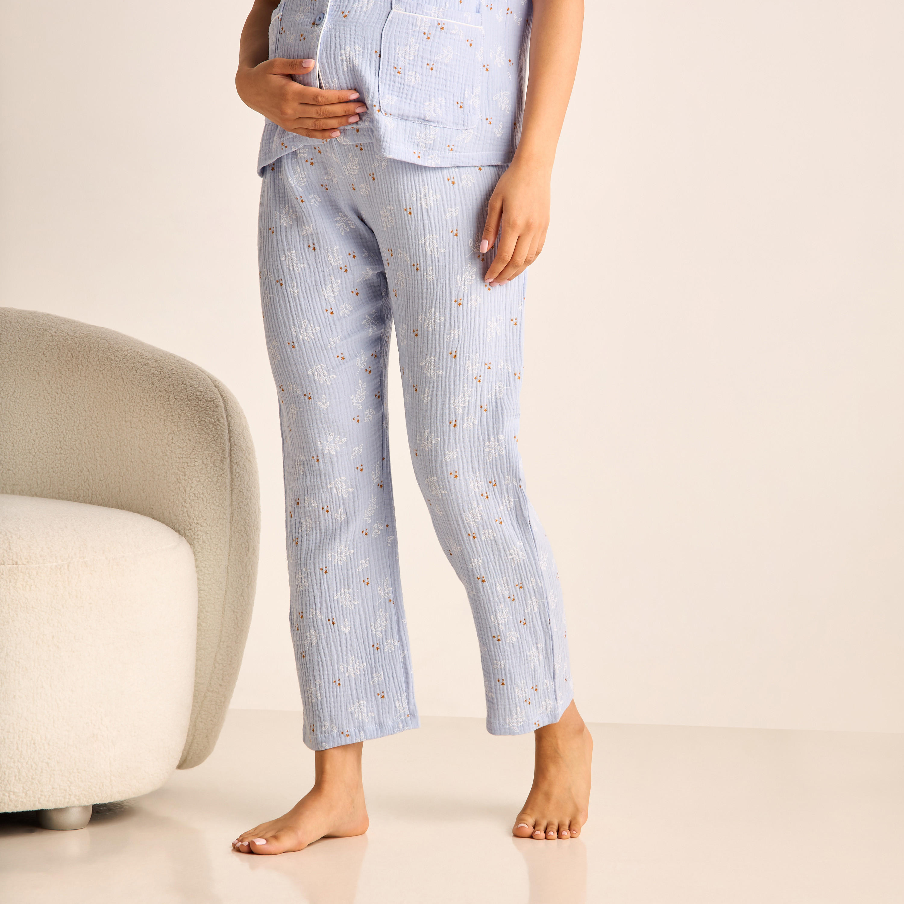 Printed Maternity Top and Elasticated Pyjama Set-women-clothing-nightwear-pyjamas-longsets-image-3