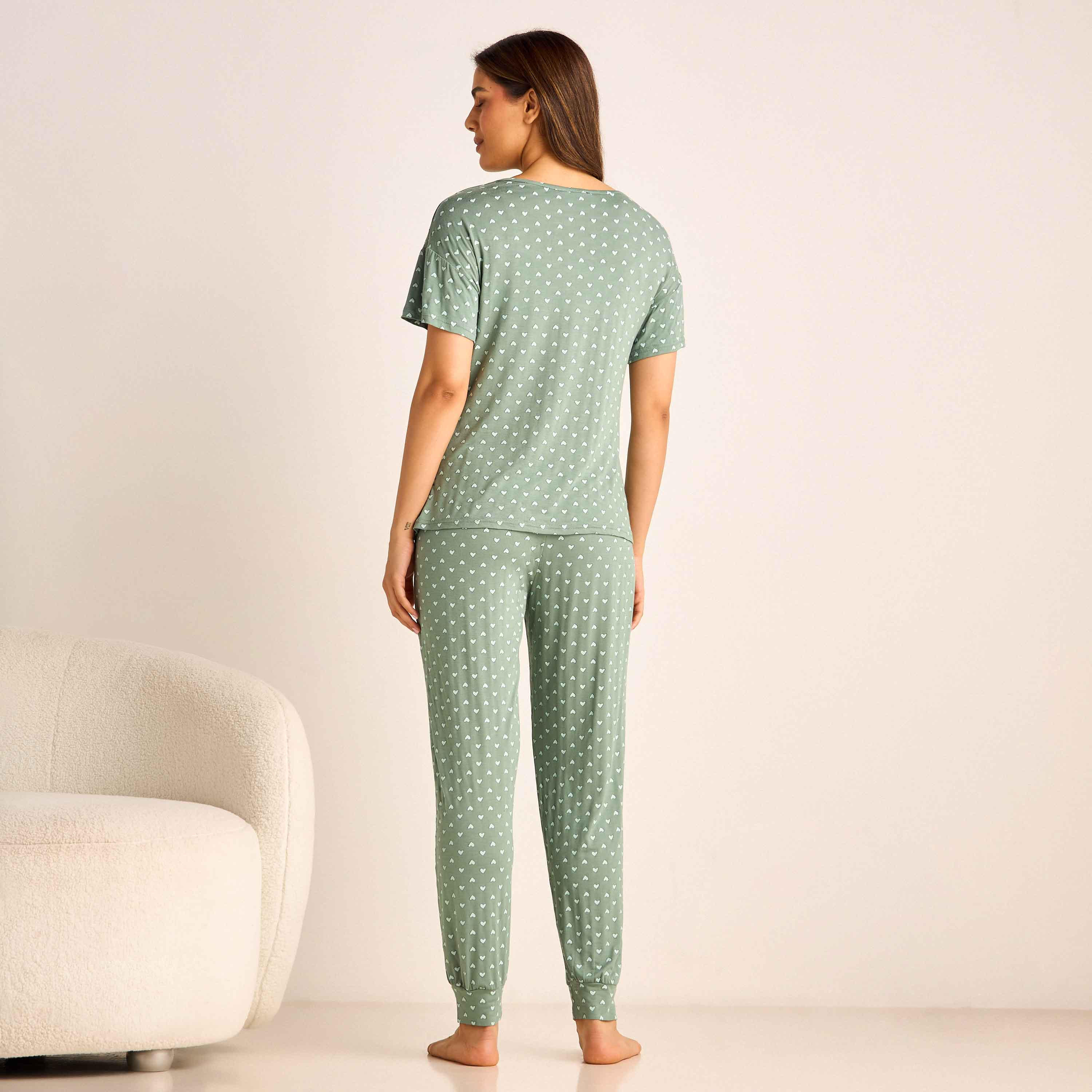 طقم تيشيرت وبنطلون بيجاما بطبعات للحوامل-women-clothing-nightwear-pyjamas-longsets-image-5