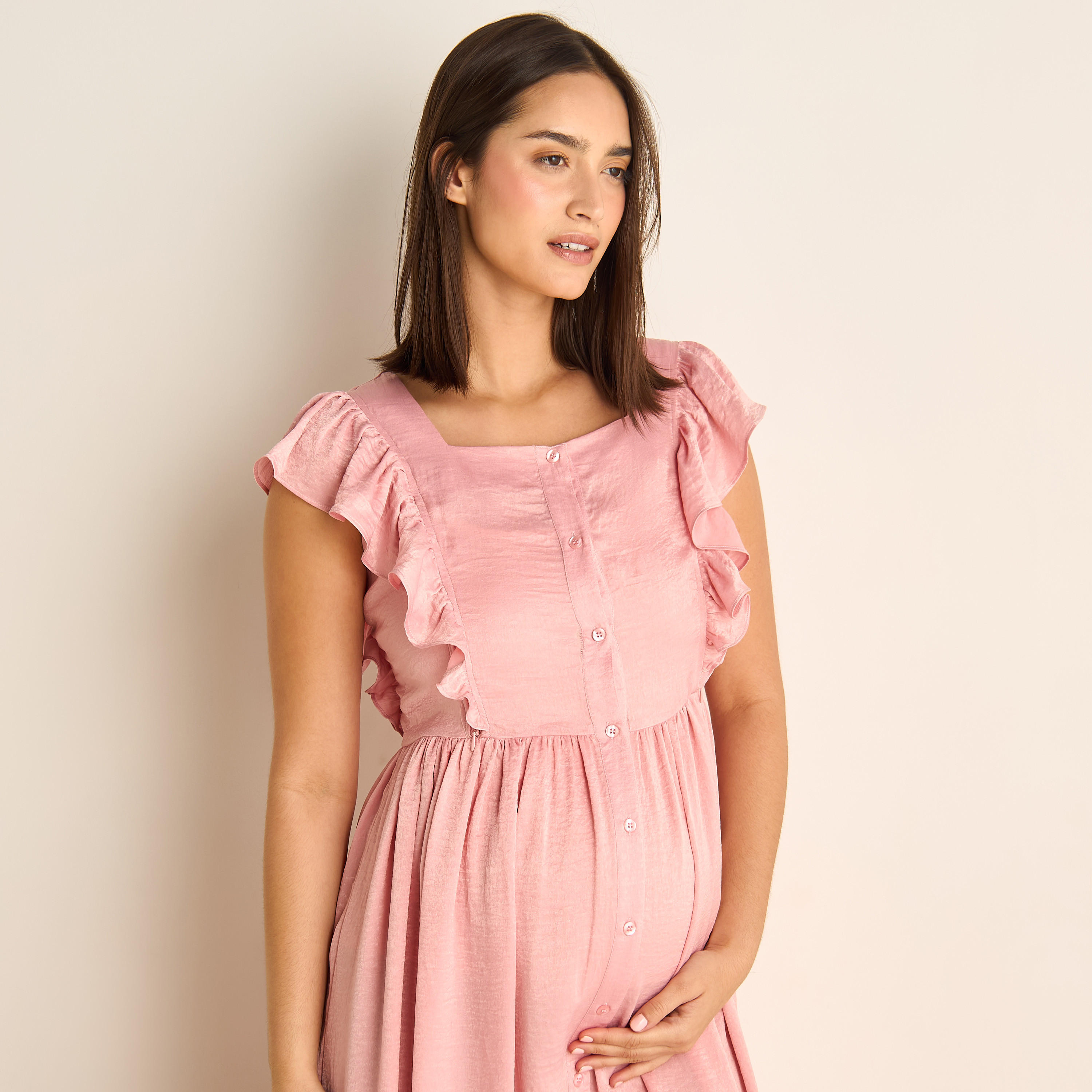 فستان نوم للحوامل بتفاصيل كشكش-women-clothing-nightwear-nighties-image-4