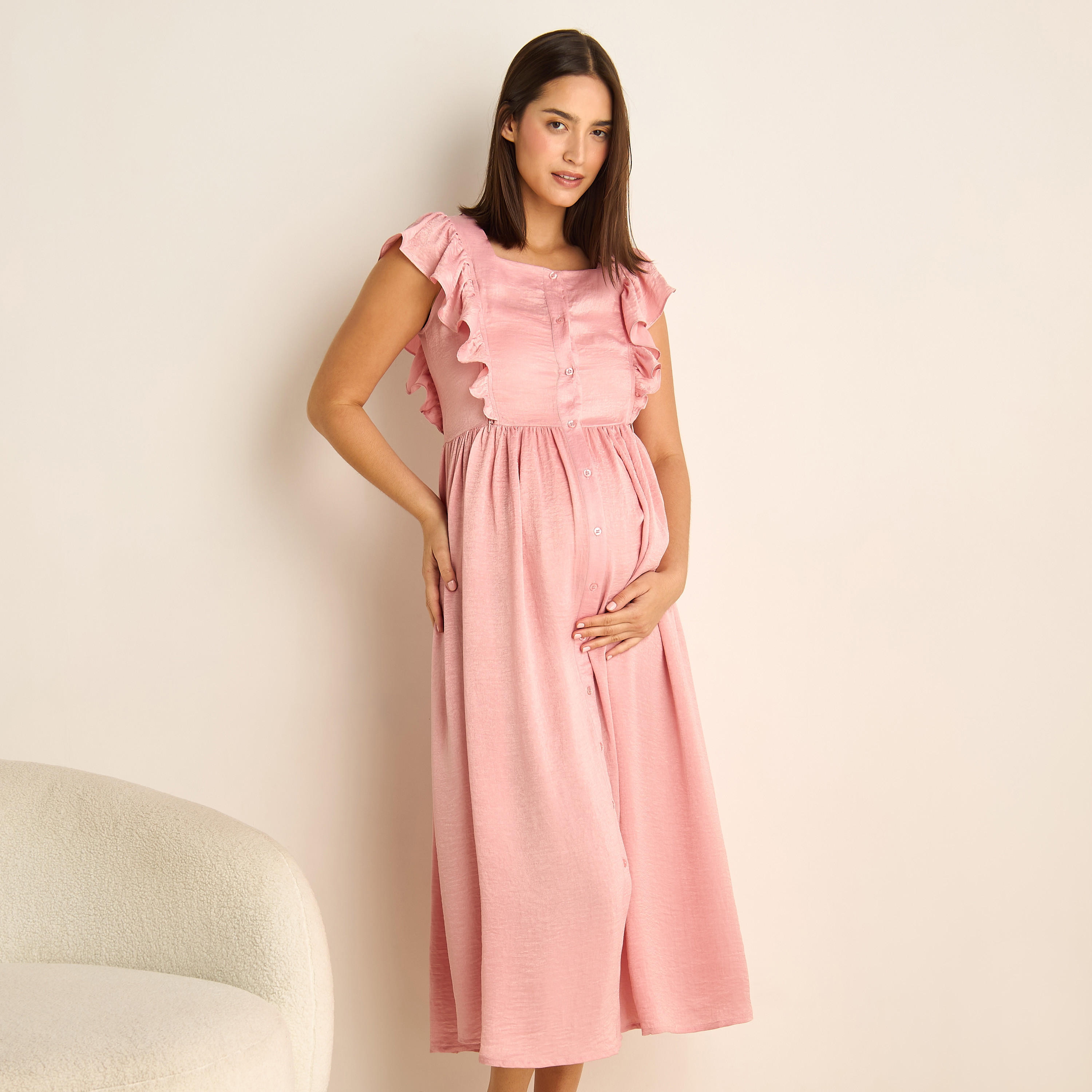 فستان نوم للحوامل بتفاصيل كشكش-women-clothing-nightwear-nighties-image-6