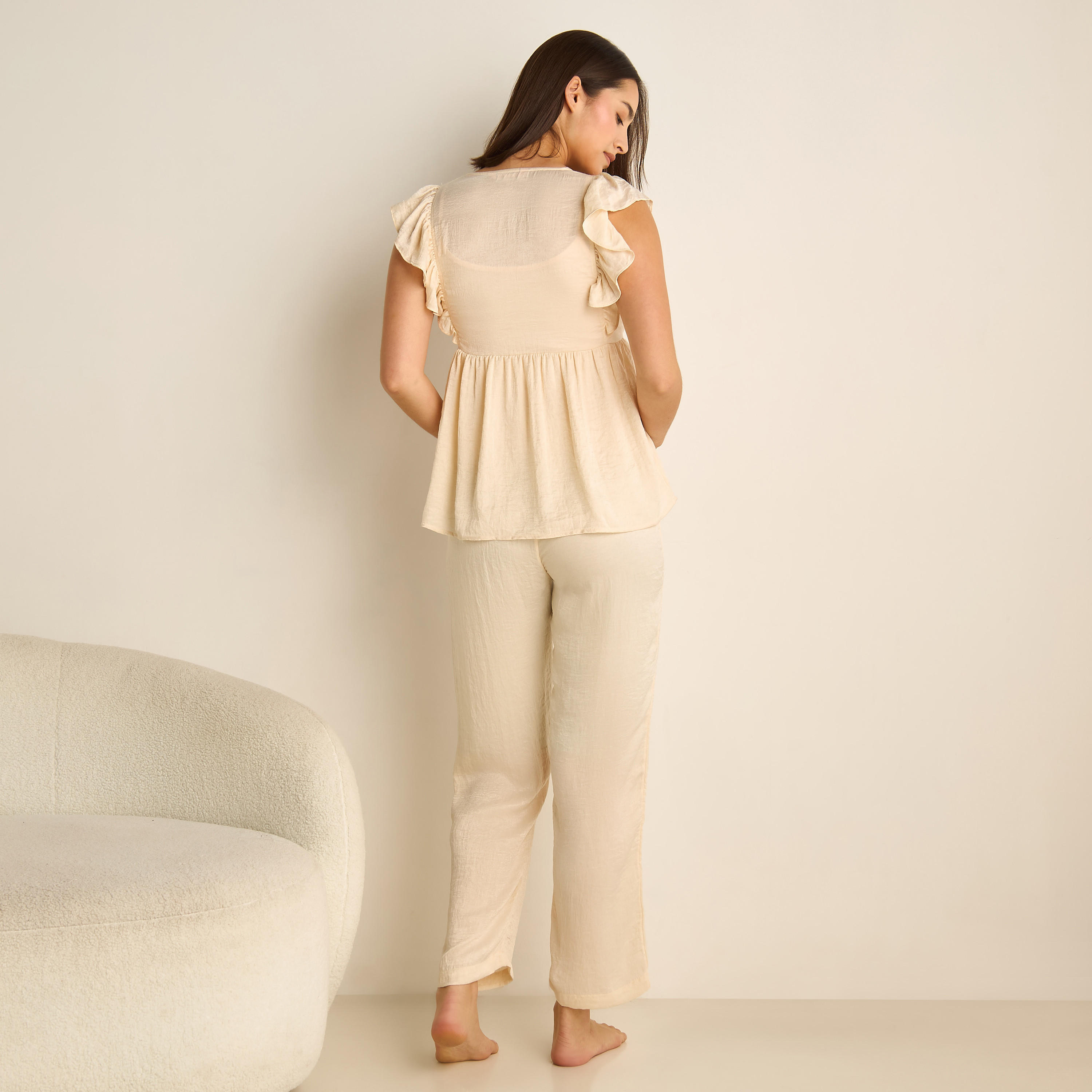 طقم بيجاما ساتان بكشكش للحوامل-women-clothing-maternity-nightwear-image-3