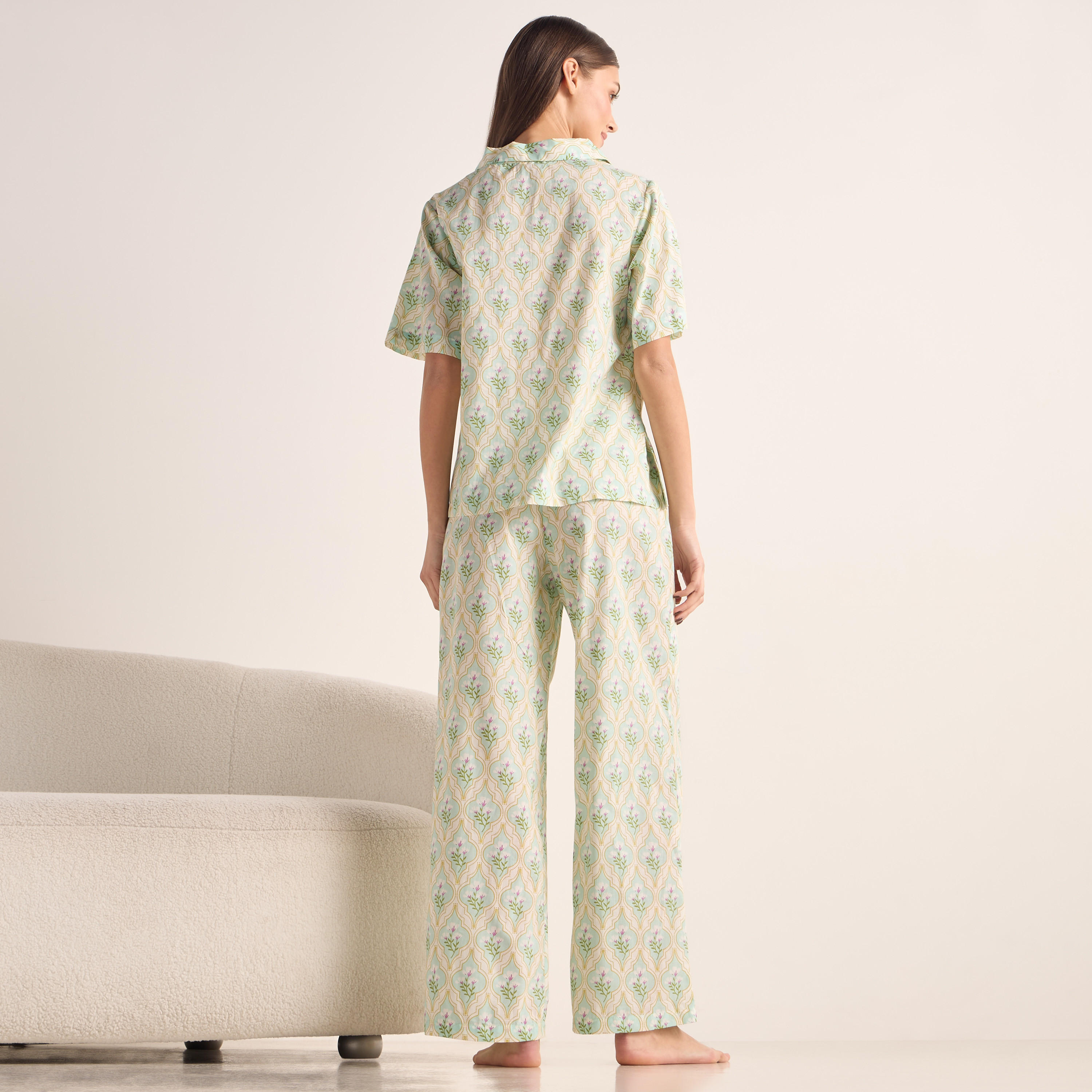 طقم بنطلون بيجاما وبلوزة قطن بأكمام كشكش وطبعات-women-clothing-nightwear-pyjamas-longsets-image-21