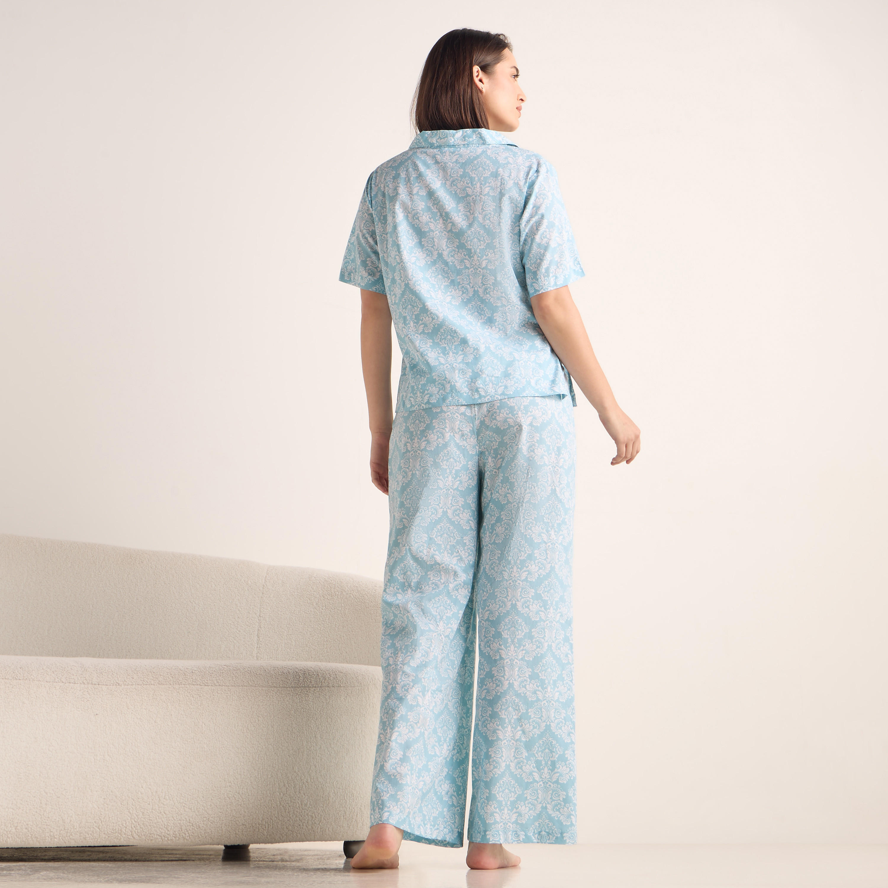 Printed Short Sleeves Top and Pyjama Set-women-clothing-nightwear-pyjamas-longsets-image-3