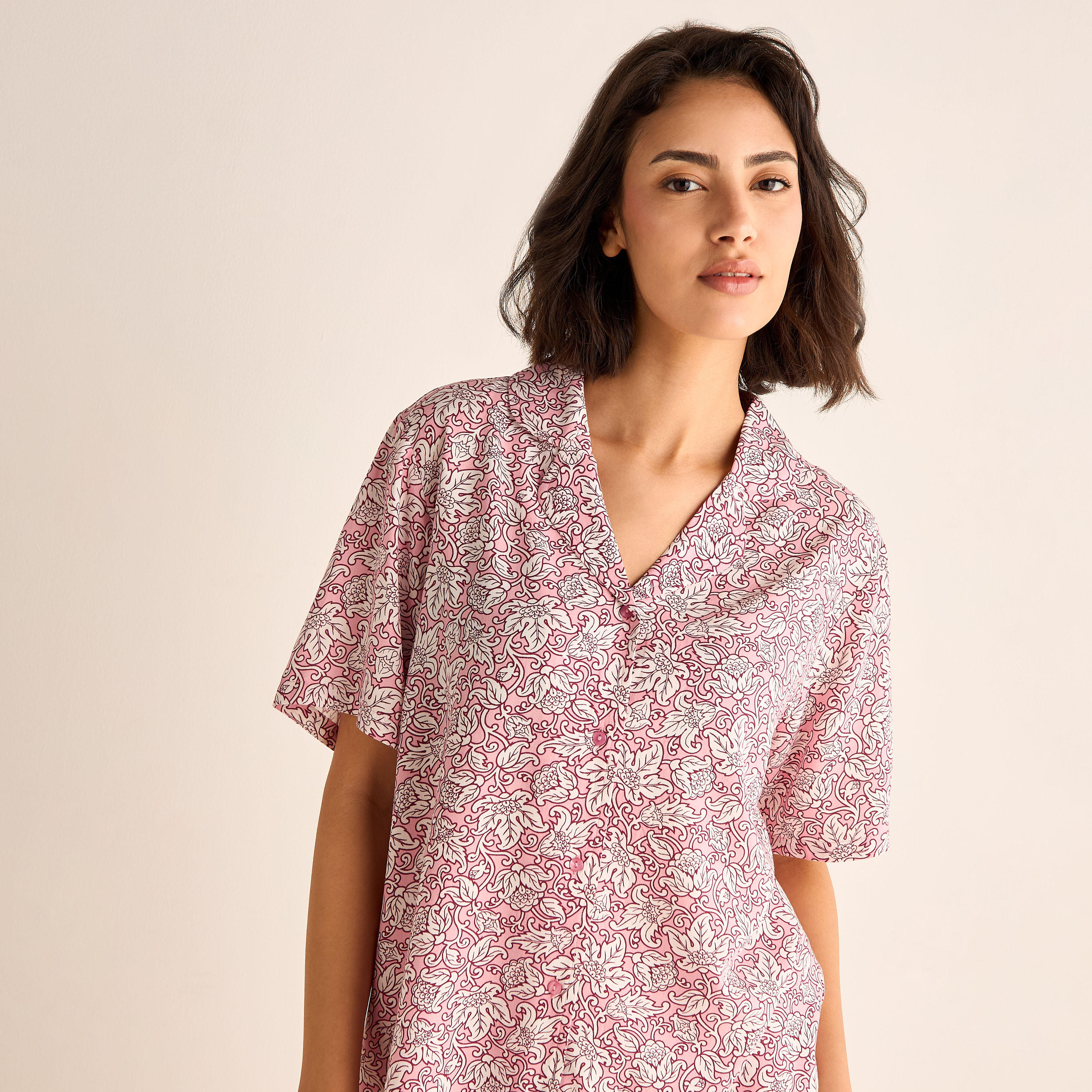 طقم بنطلون بيجاما وقميص بطبعات-women-clothing-nightwear-pyjamas-longsets-image-5