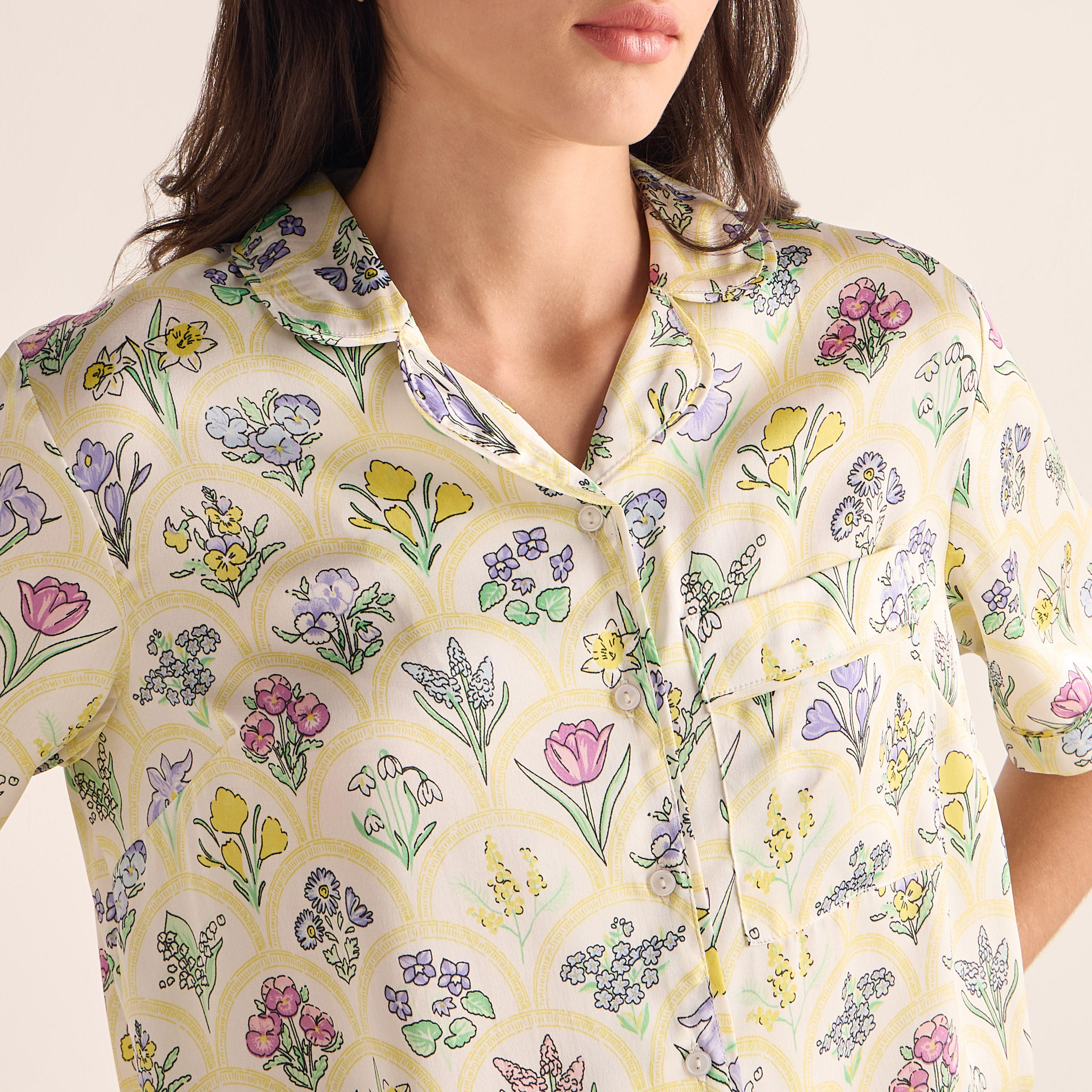 طقم بنطلون بيجاما وقميص بطبعات زهرية-women-clothing-nightwear-pyjamas-longsets-image-5