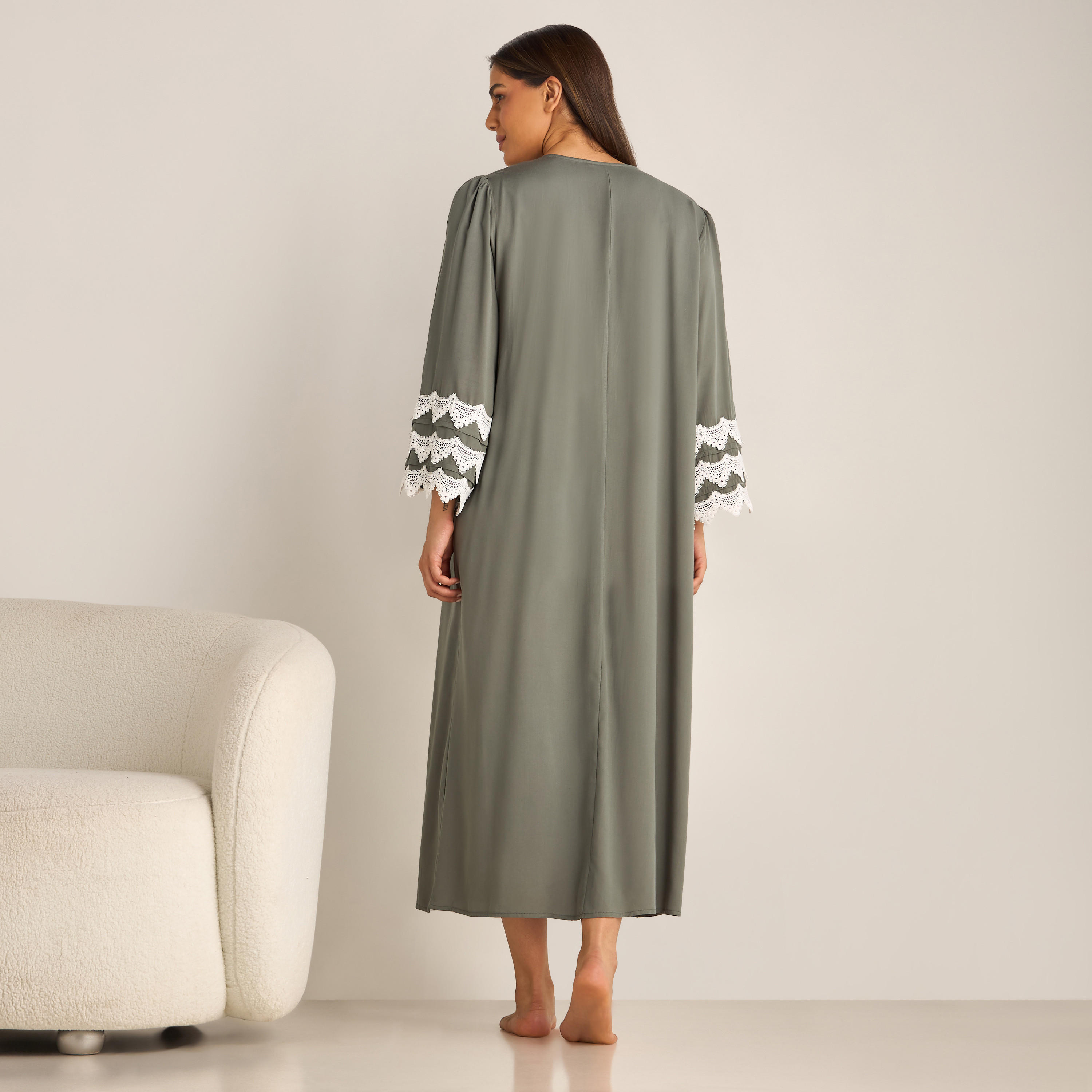 ثوب نوم للحوامل بأكمام 3/4 وتفاصيل دانتيل-women-clothing-maternity-nightwear-image-3