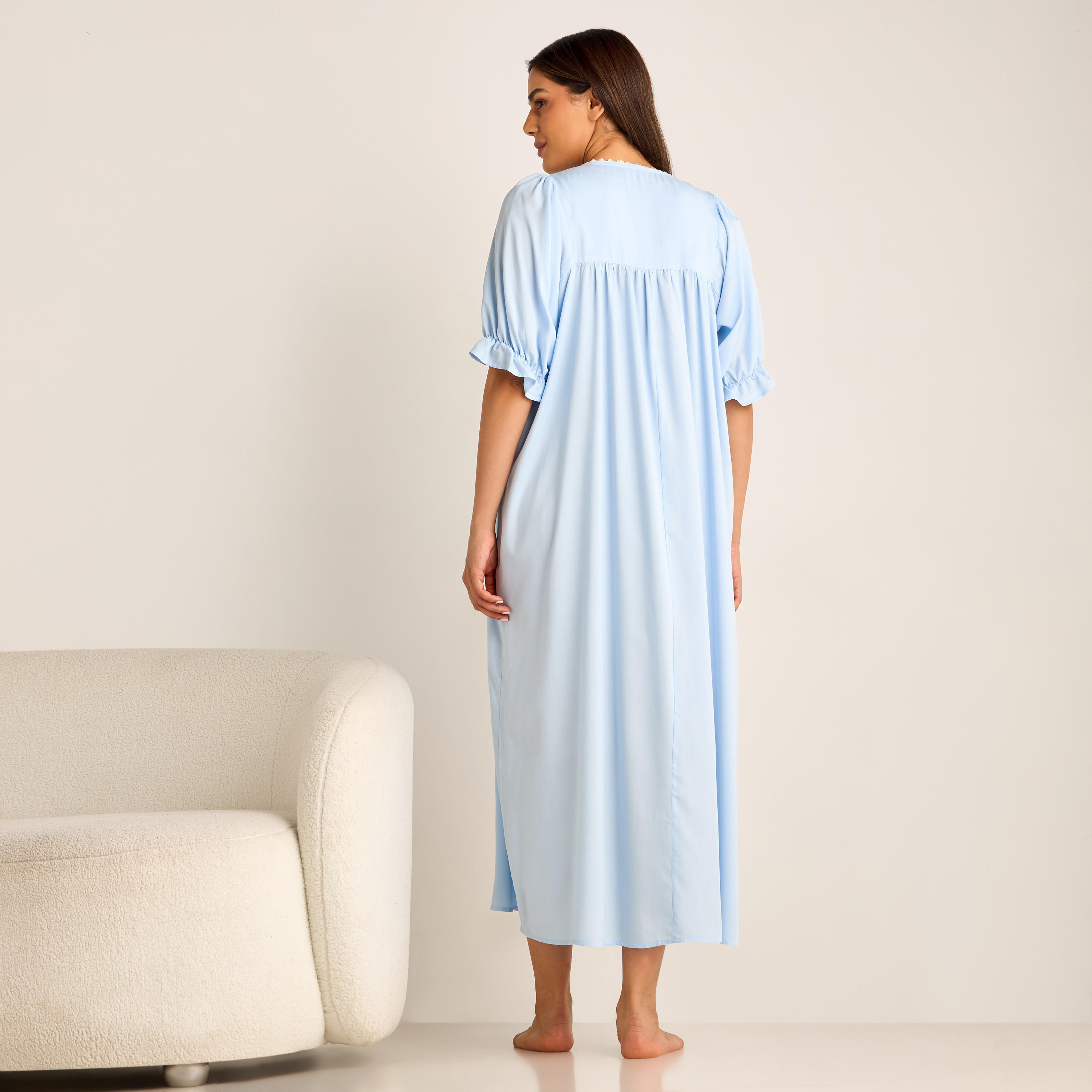 قميص نوم للحوامل بأكمام منفوخة وتفاصيل دانتيل-women-clothing-nightwear-nighties-image-3