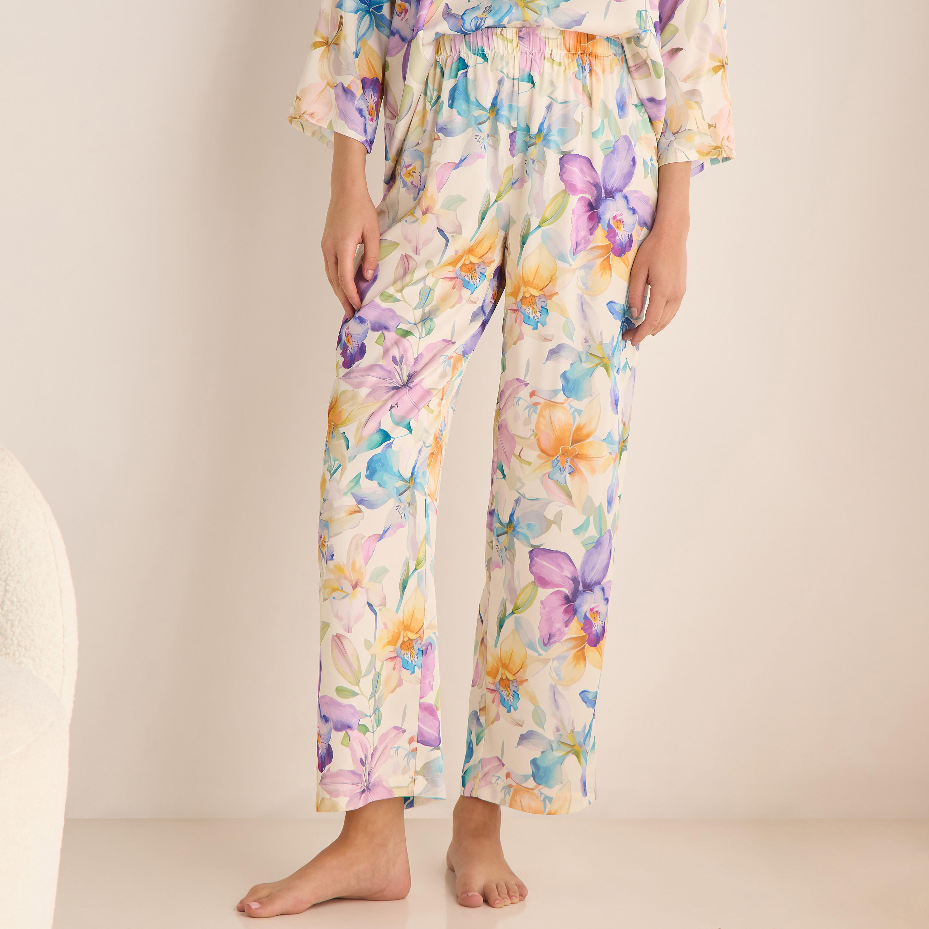 Floral Print T-shirt and Pyjama Set-women-clothing-nightwear-pyjamas-longsets-image-3