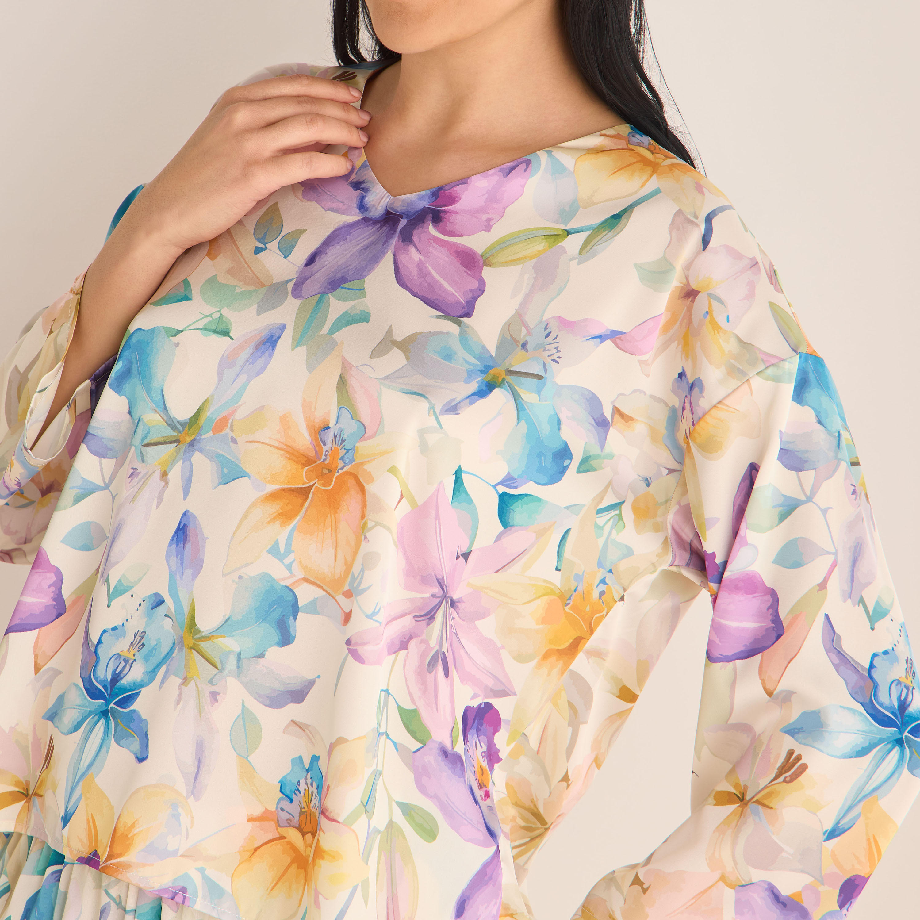 Floral Print T-shirt and Pyjama Set-women-clothing-nightwear-pyjamas-longsets-image-5