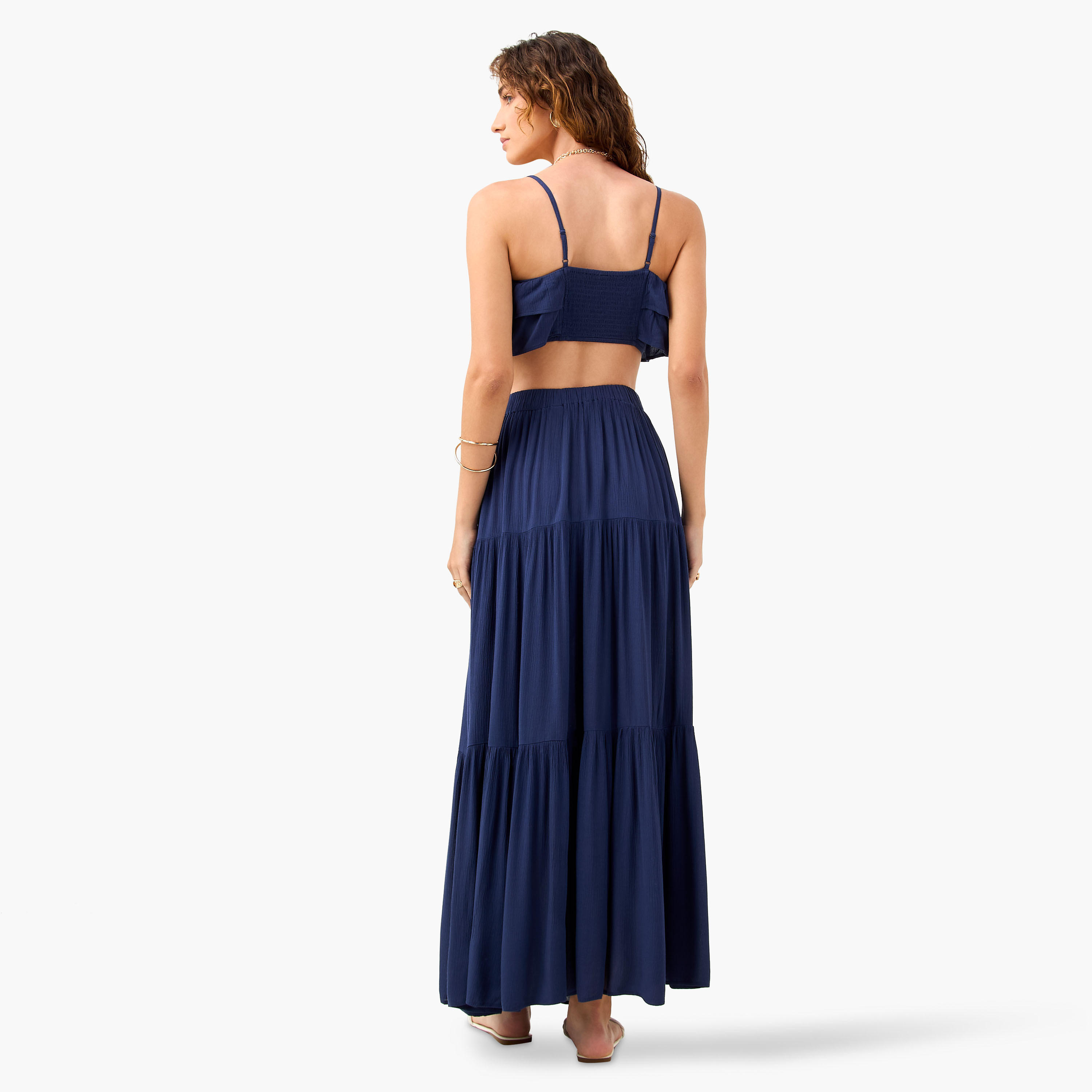 Ruffle Detail Sleeveless Beach Top and Tiered Skirt Set-women-clothing-swimandbeach-beachwear-image-4