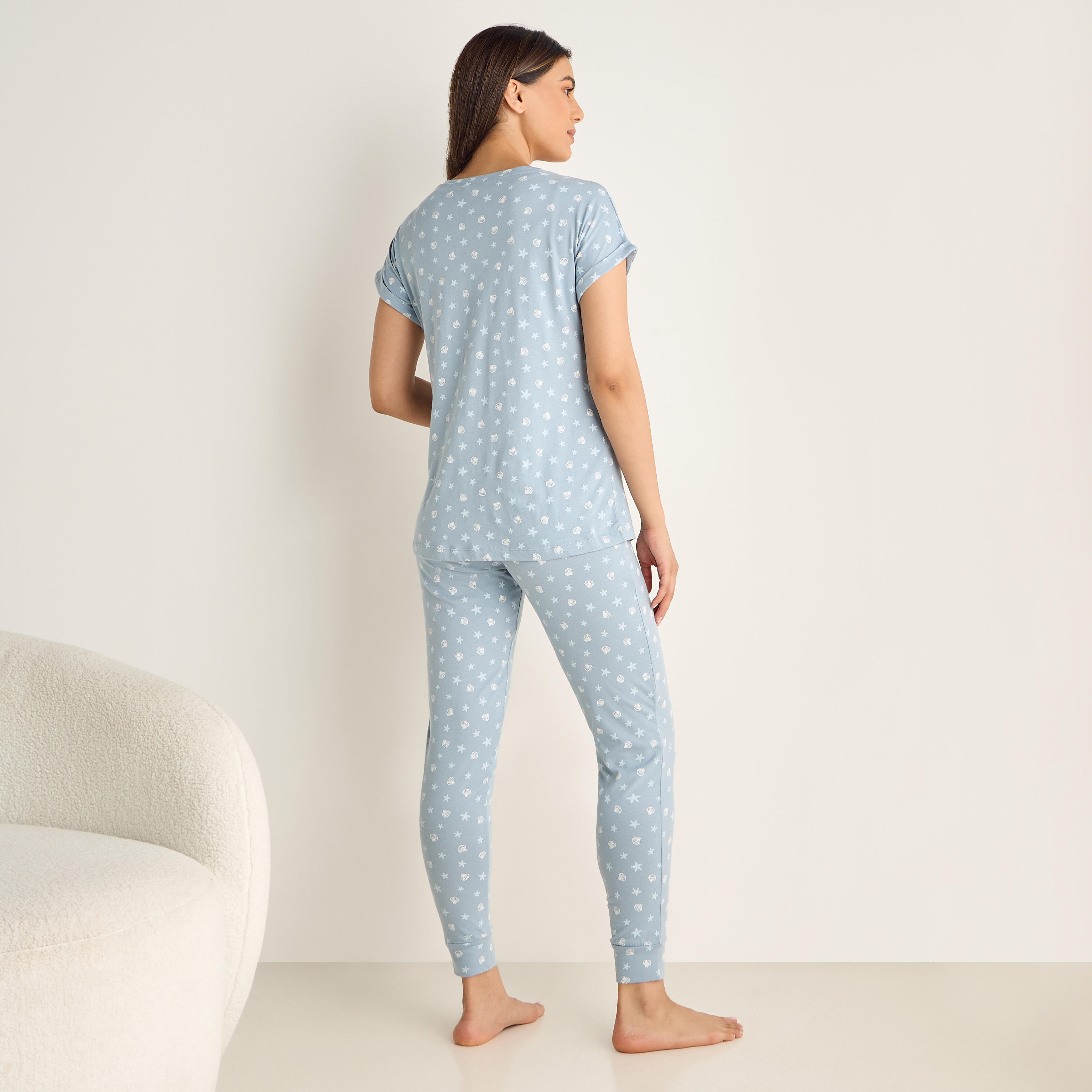 طقم بيجاما قطن للحوامل بطبعات-women-clothing-nightwear-pyjamas-longsets-image-3