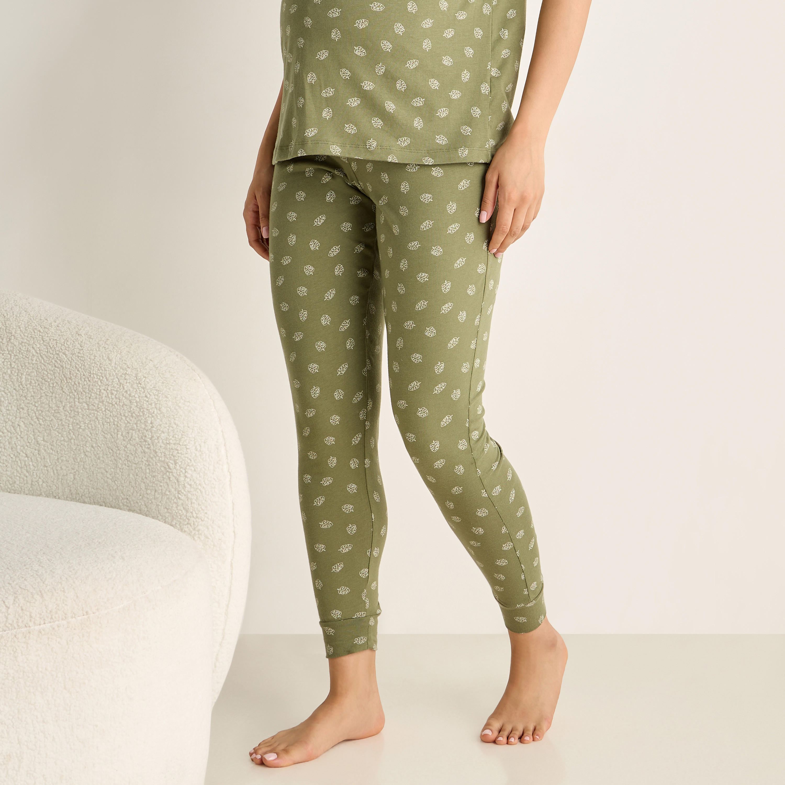 طقم بيجاما قطن للحوامل بطبعات-women-clothing-nightwear-pyjamas-longsets-image-4