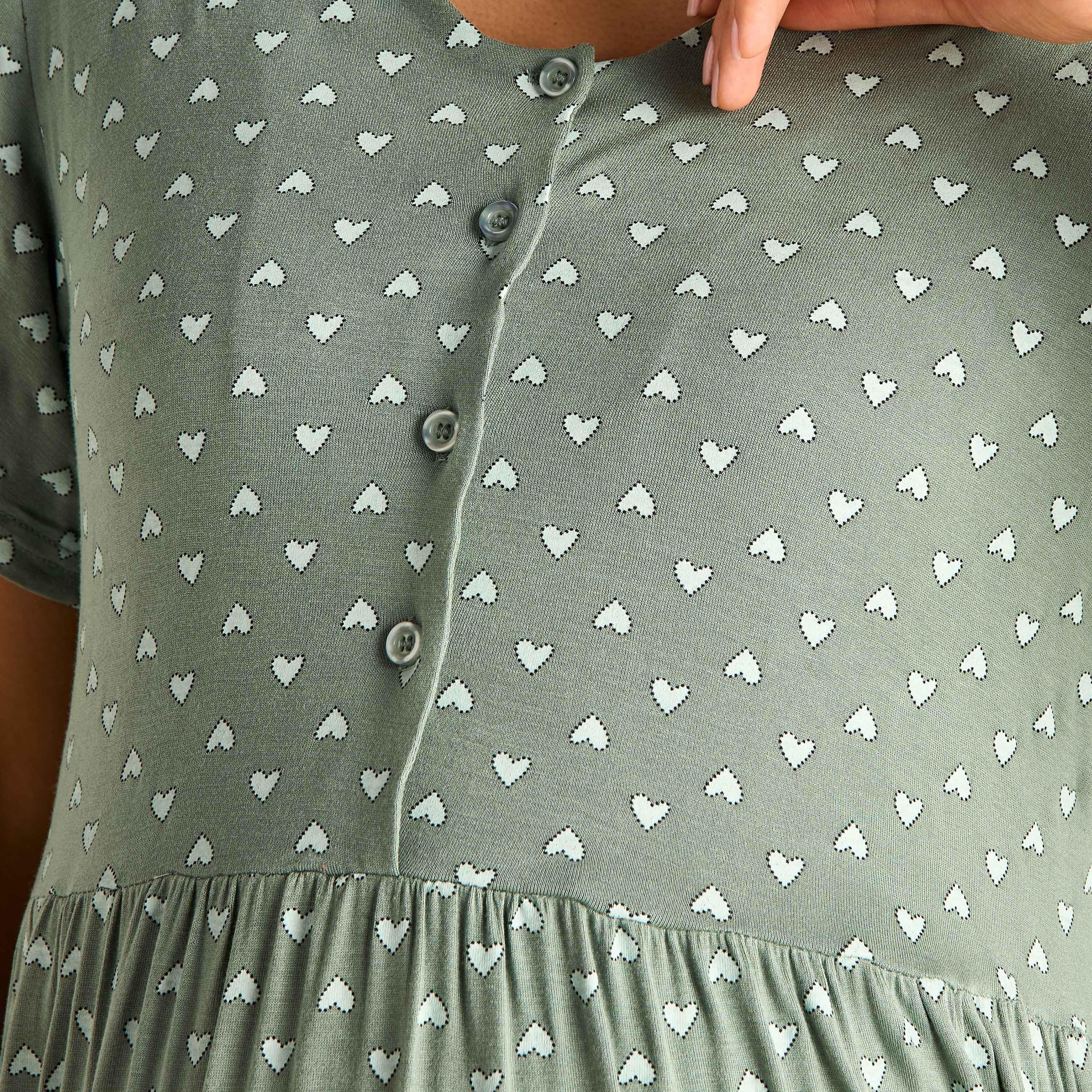 قميص نوم للحوامل بأكمام قصيرة وطبعات-women-clothing-maternity-nightwear-image-1