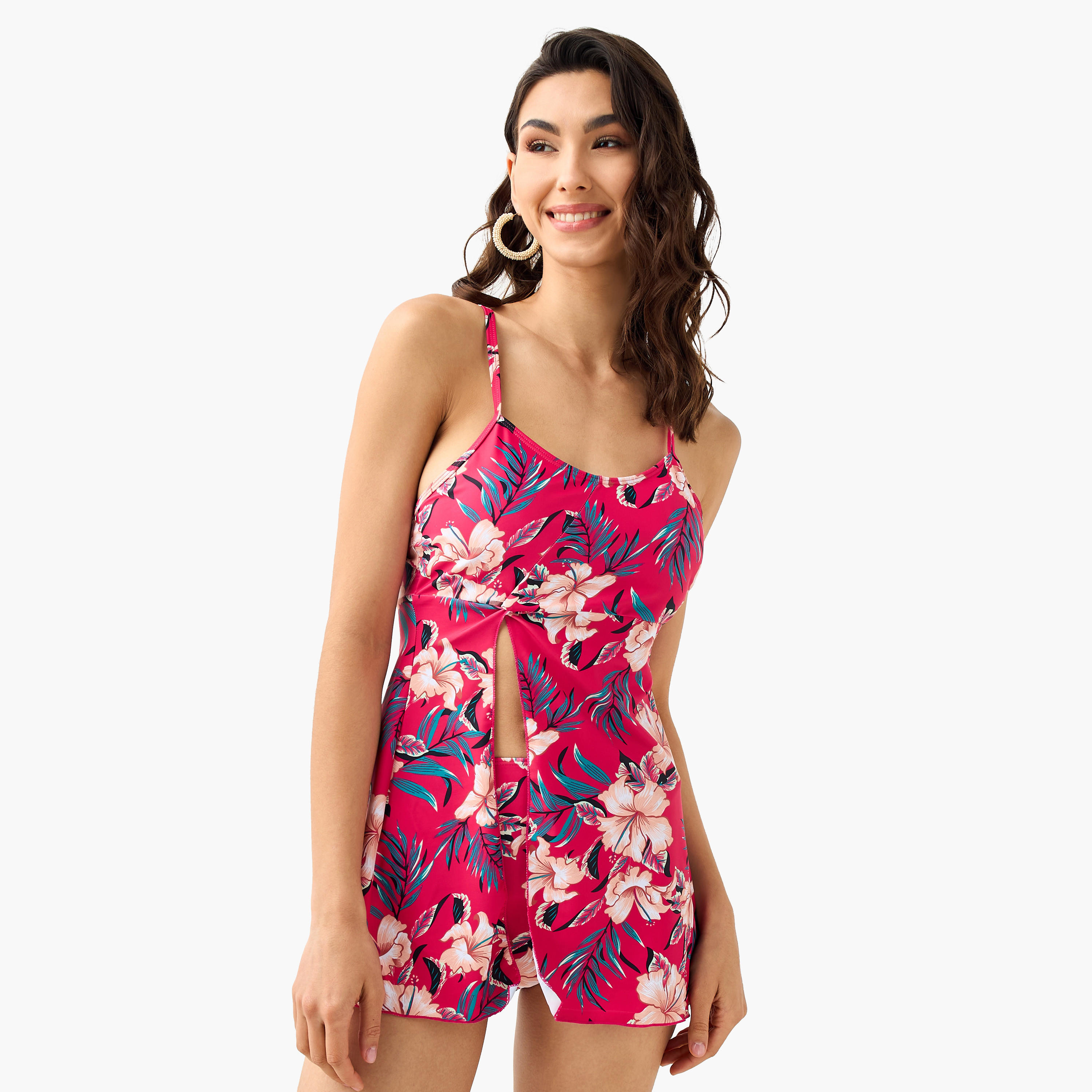 طقم سروال داخلي وبلوزة سباحة بحمالات وطبعات أزهار-women-clothing-swimandbeach-swimsuits-image-12